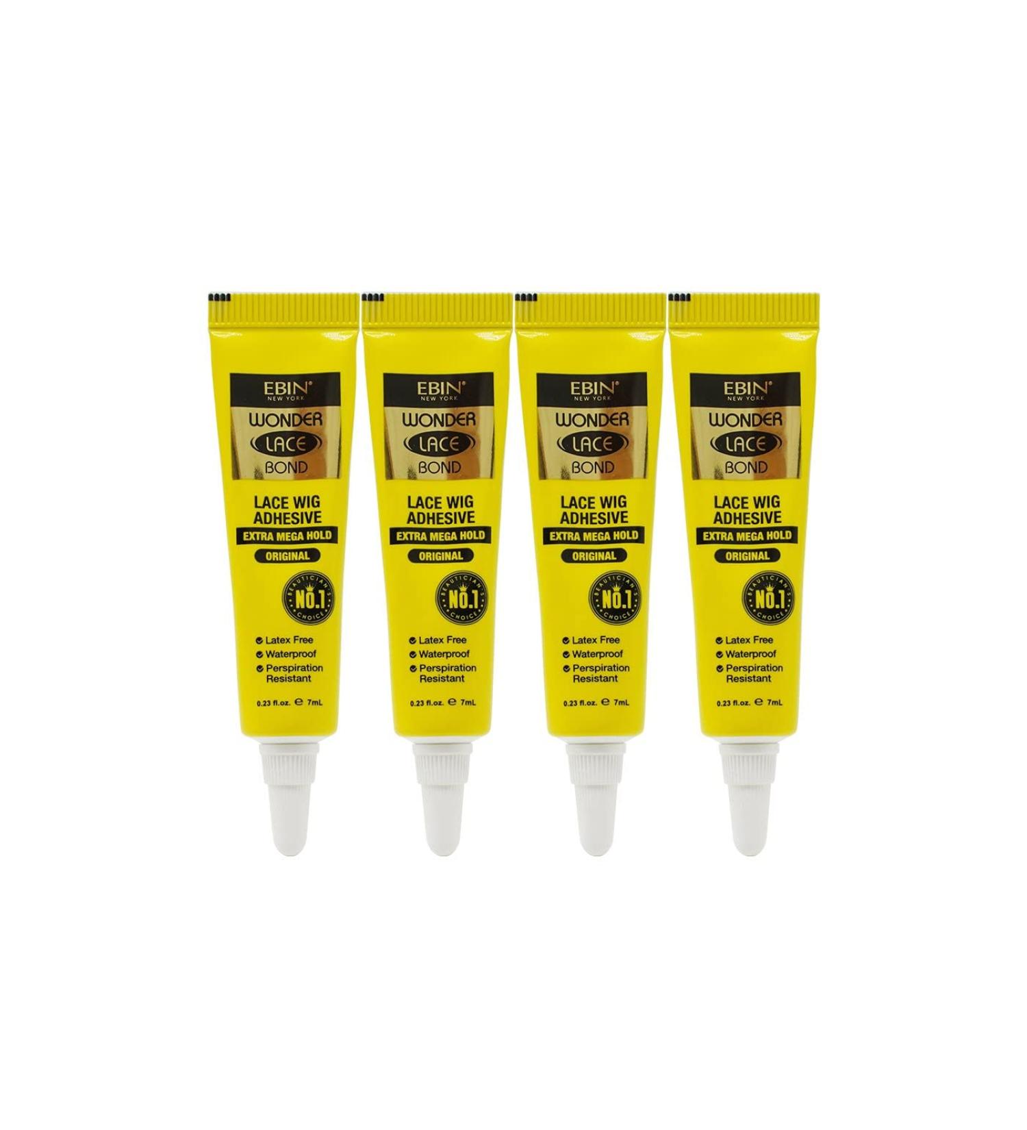 EBIN NEW YORK Wonder Lace Bond Tube 4pack Extra Mega Hold - 0.23fl. Oz - Daily Use - Fast Drying - Waterproof - Latex Free - Perspiration Resistant - Buy Online on GoSupps.com
