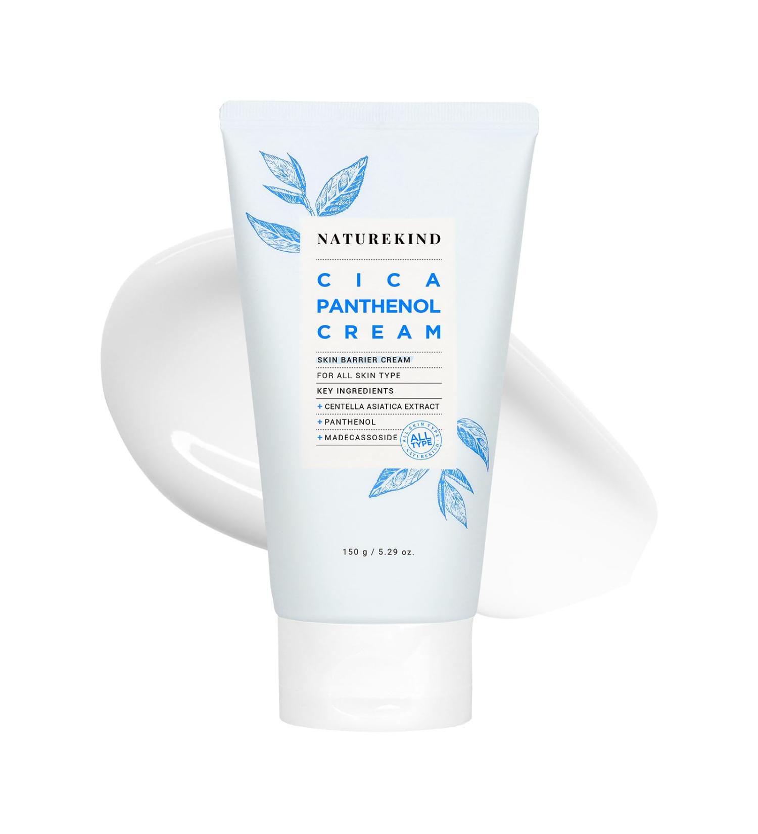NATUREKIND Cica Panthenol Cream 50 000ppm Panthenol Centella Asiatica & Hyaluronic Acid Barrier Repair Moisturizer for Dry Sensitive Skin Korean Skincare 150g 5.29 oz. - Buy Online on GoSupps.com
