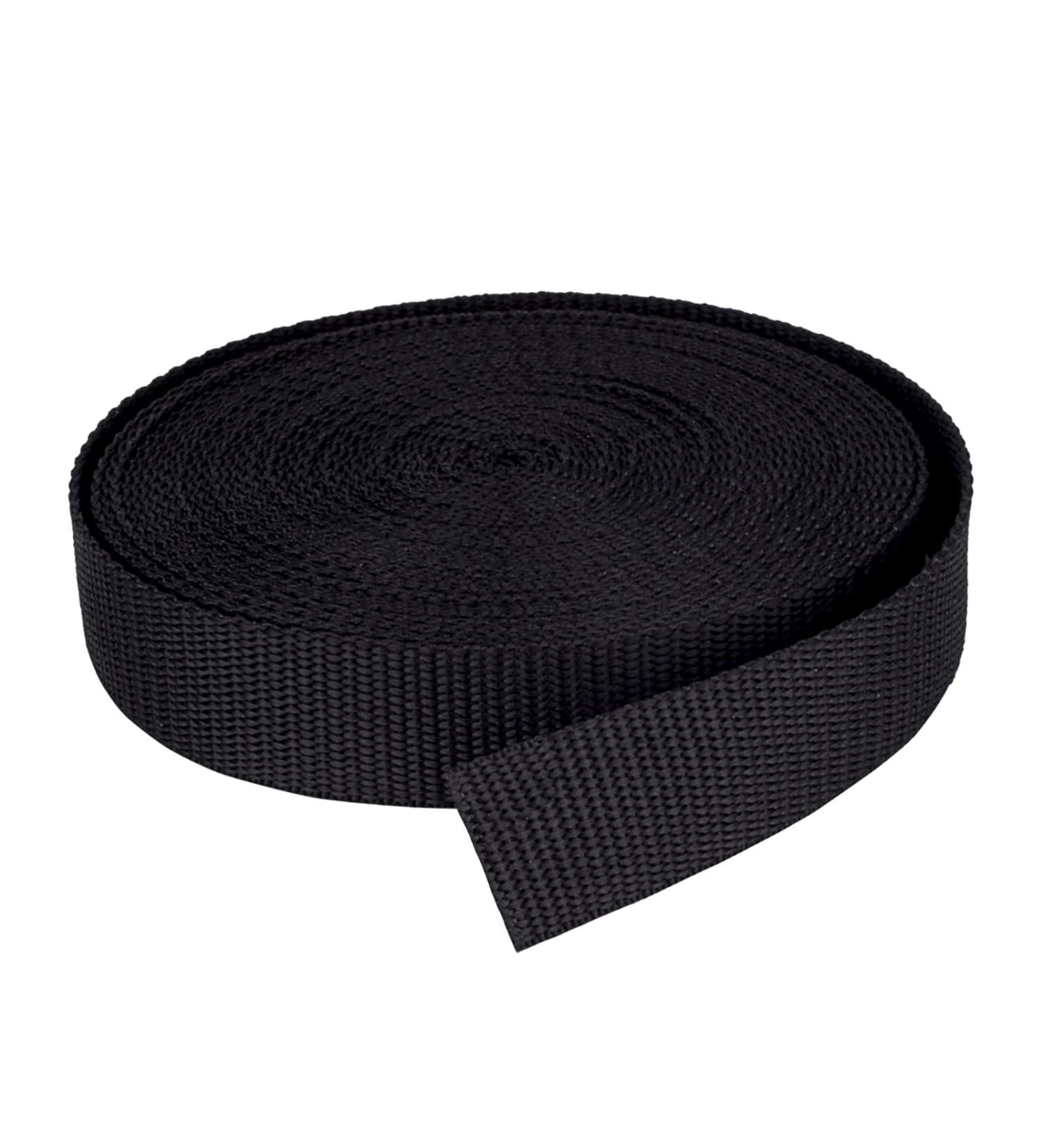 DTXUP Black Polypropylene 1 Inch Webbing Strap - Lawn Chair Replacement, Climbing Straps, DIY Crafting - 10 Yards - Buy Online on GoSupps.com