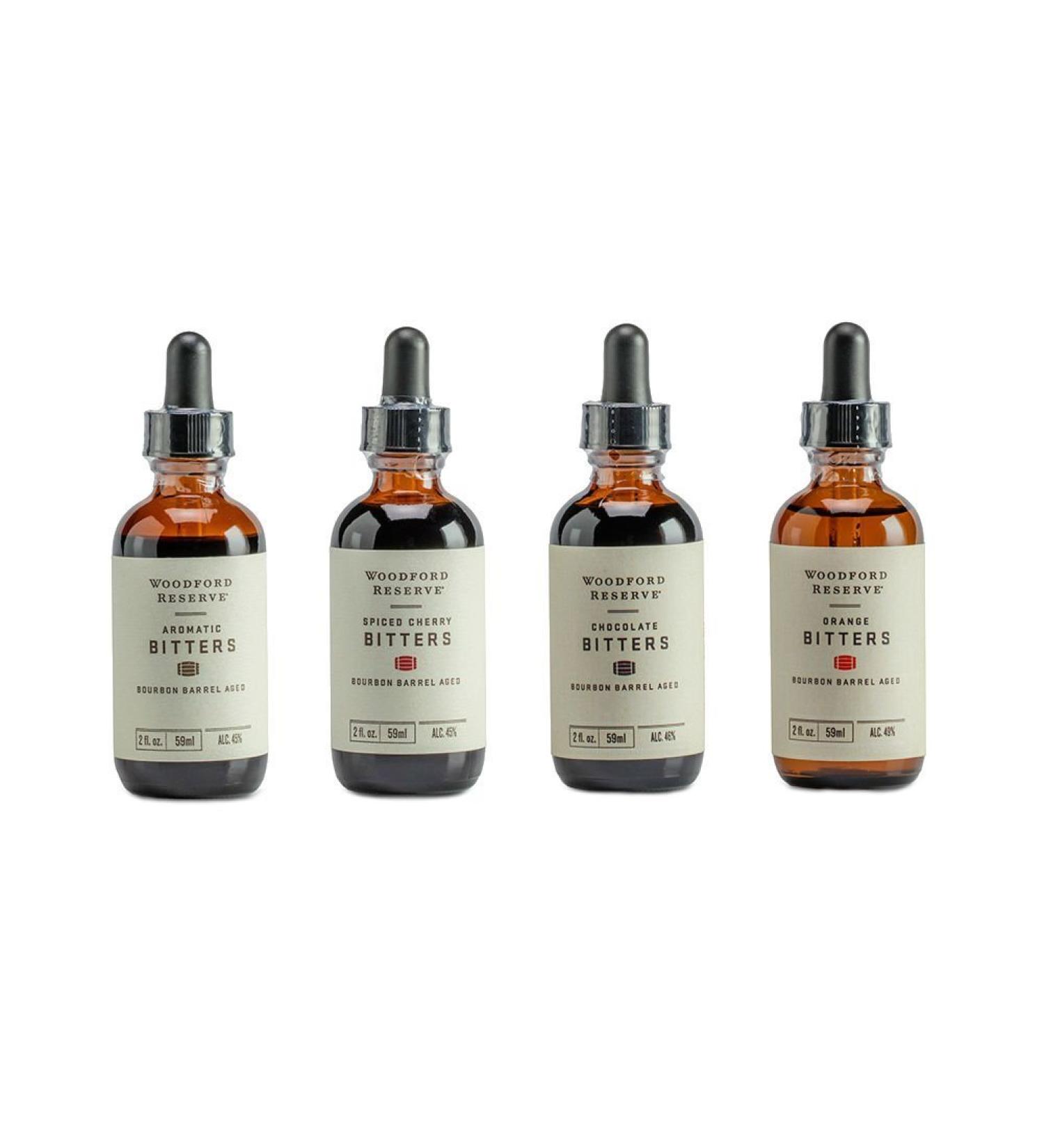 Bourbon Bitters Bundle: Woodford Reserve Aromatic, Spiced Cherry, Orange, and Chocolate Cocktail Bitters - 2 oz Each (Original Version) 2 Fl Oz (Pack of 4)