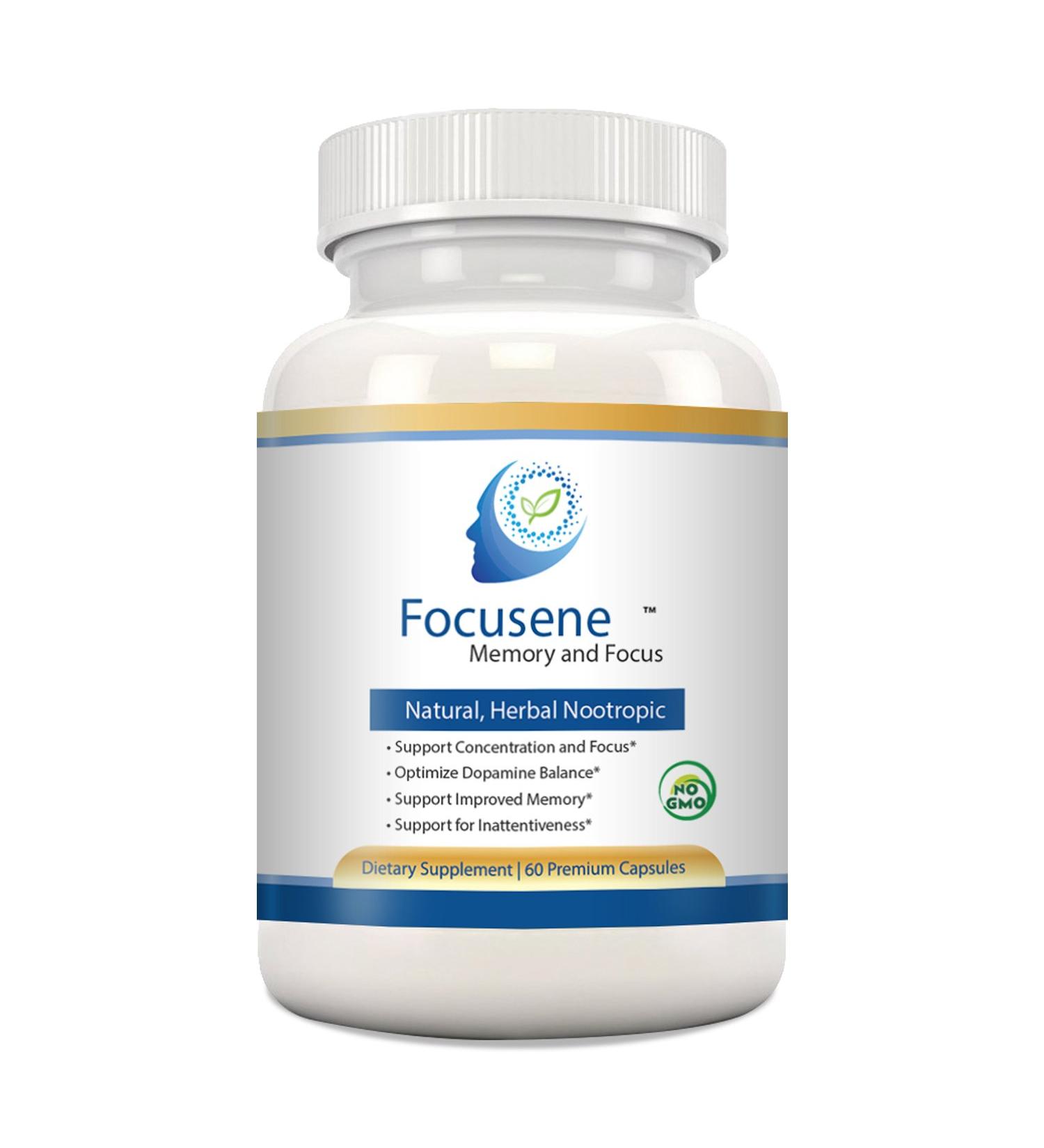 Foocusene: Caffeine-Free Mental Focus Supplement for Brain Enhancement & Energy - 60 Premium Capsules - Buy Online on GoSupps.com
