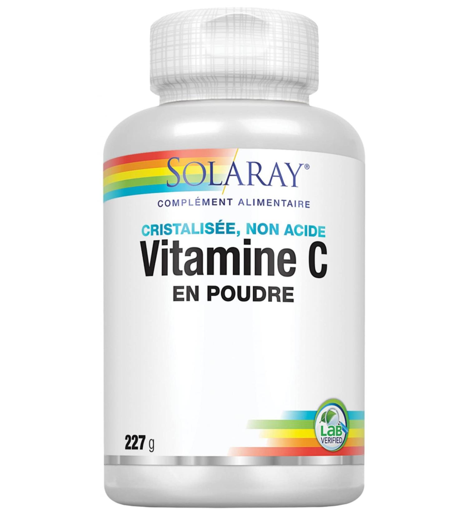 Solaray - Vitamine c en poudre - 227 g poudre - Vitamine c cristallis e et non acide