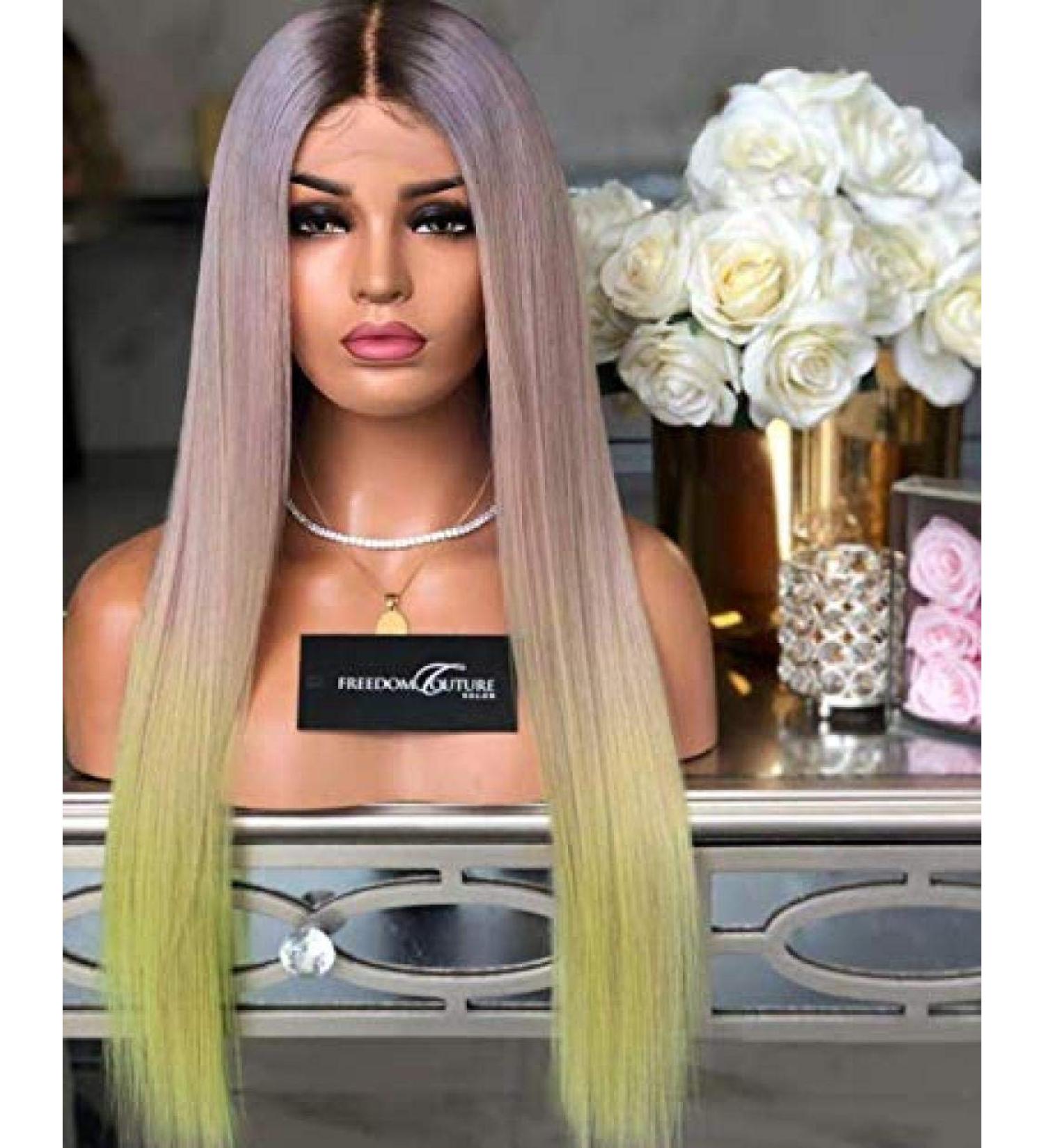 BGHJUE Three-Color Gradient Long Straight Hair Wig - Perfect for Any Occasion | International Shipping Available - Buy Online on GoSupps.com