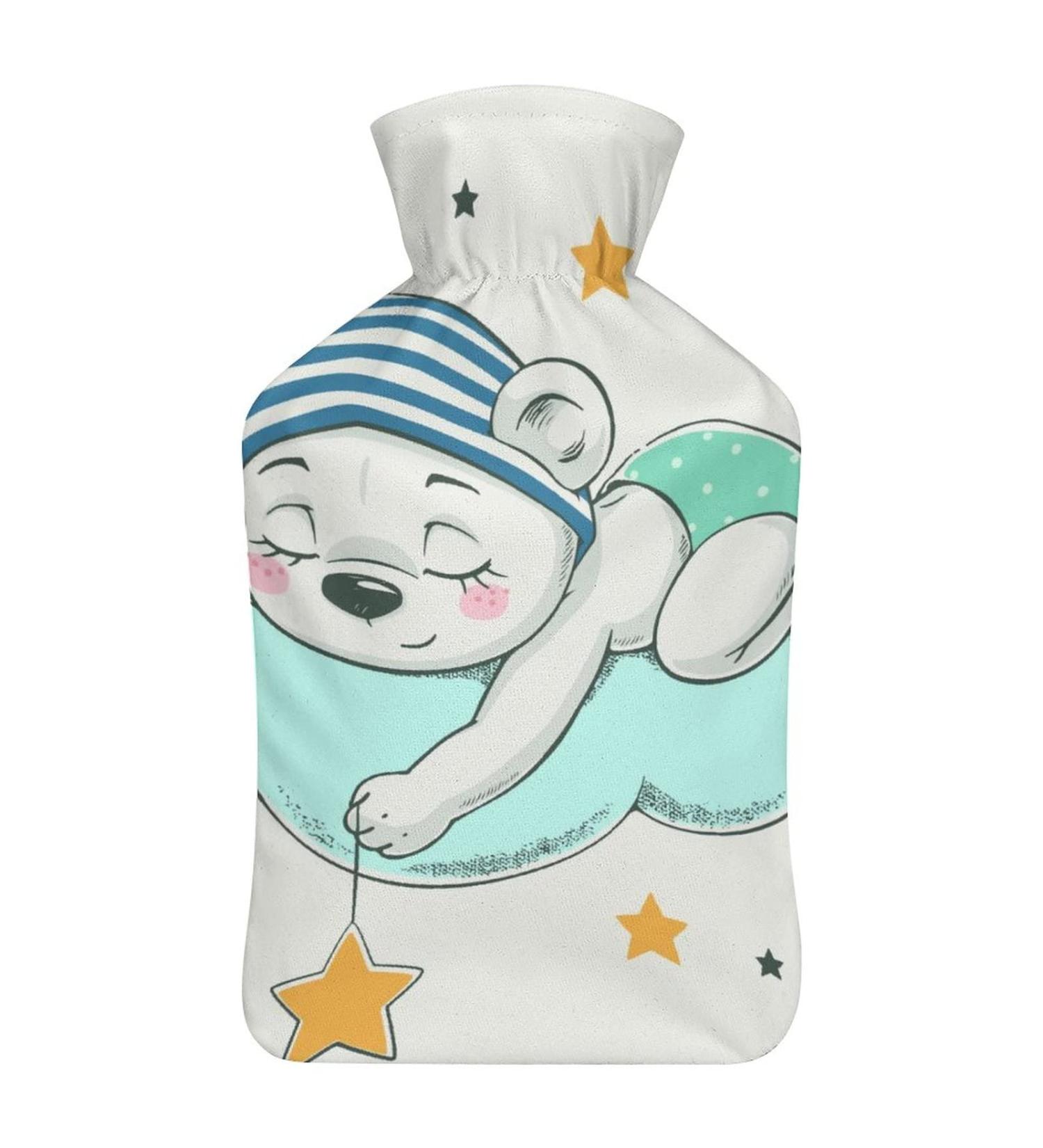 Bear Hot Water Bottle with Plush Cover - Comfortable Hand Warmer for Adults & Children | 26.5x15.3cm | International Shipping - Buy Online on GoSupps.com
