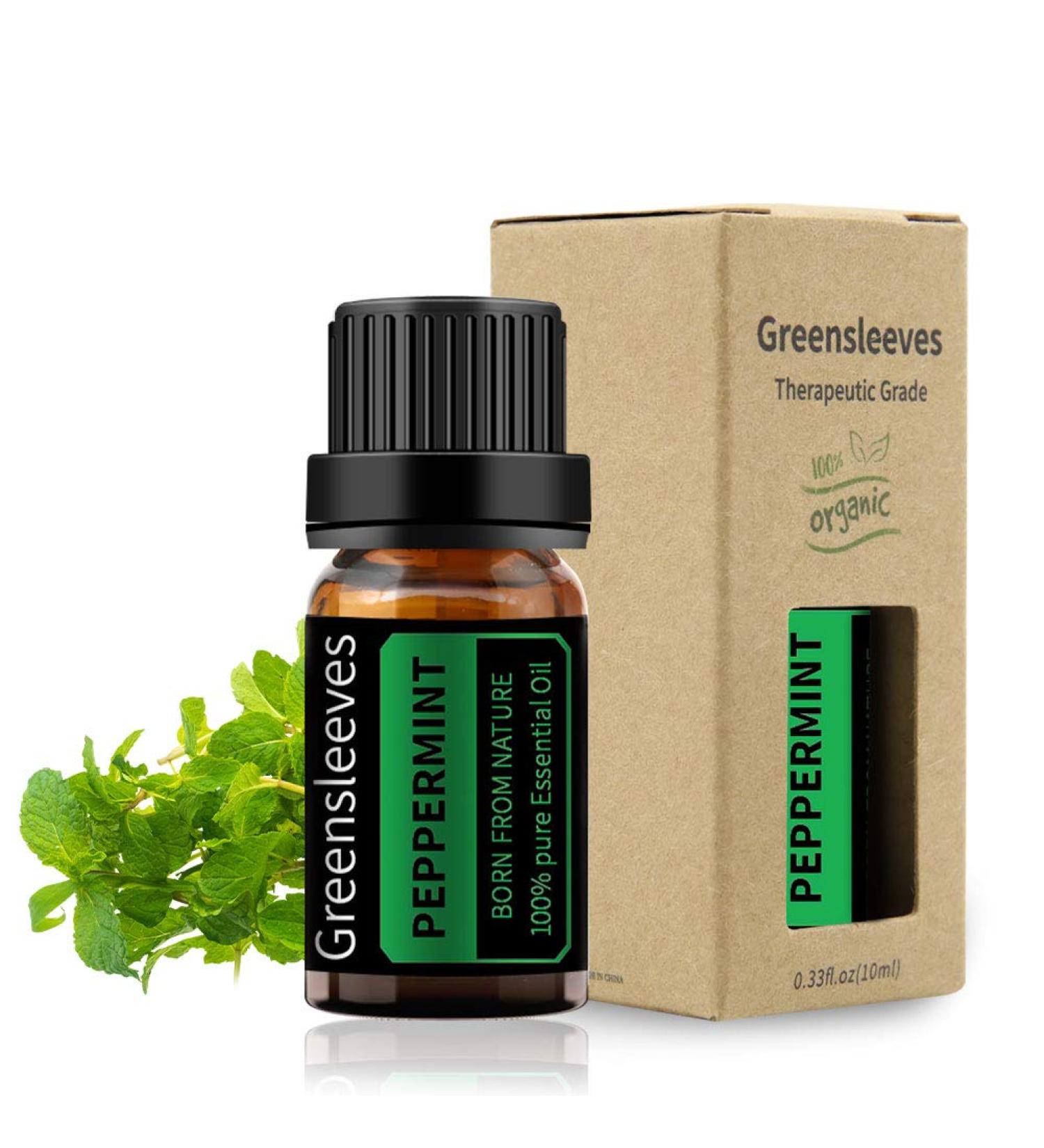 GREENSLEEVES Peppermint Essential Oil, 10ml Pure Plant-Based Fragrance Oil for Aromatherapy, Essential Oils for Diffuser, Air Freshener, Massage, Bath Bomb, Scented Candle Soap Making - Buy Online on GoSupps.com