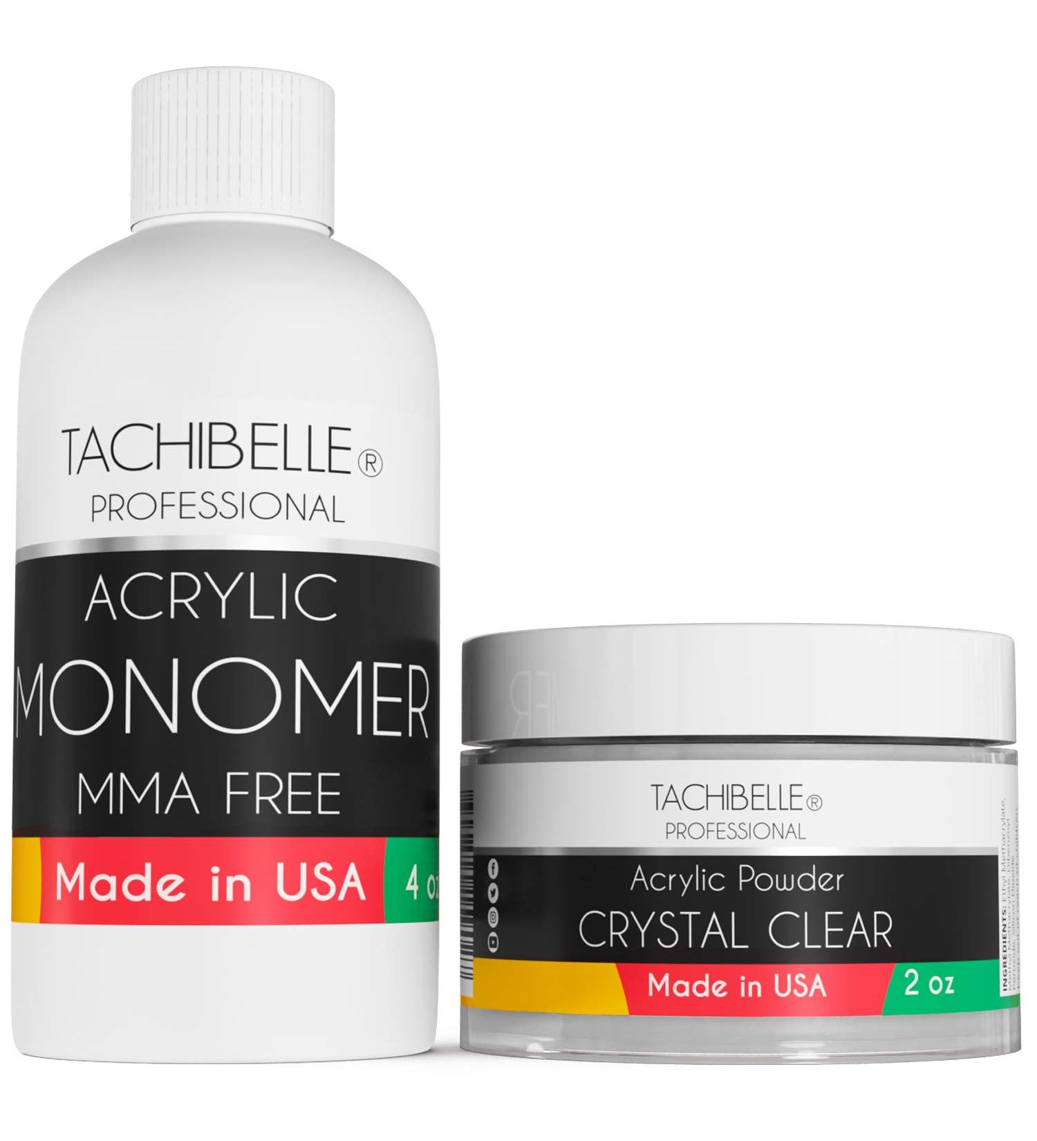 Tachibelle Professional Polymer Kit Acrylic Powder 2 oz and Acrylic Liquid Monomer 4 oz (Crystal Clear)