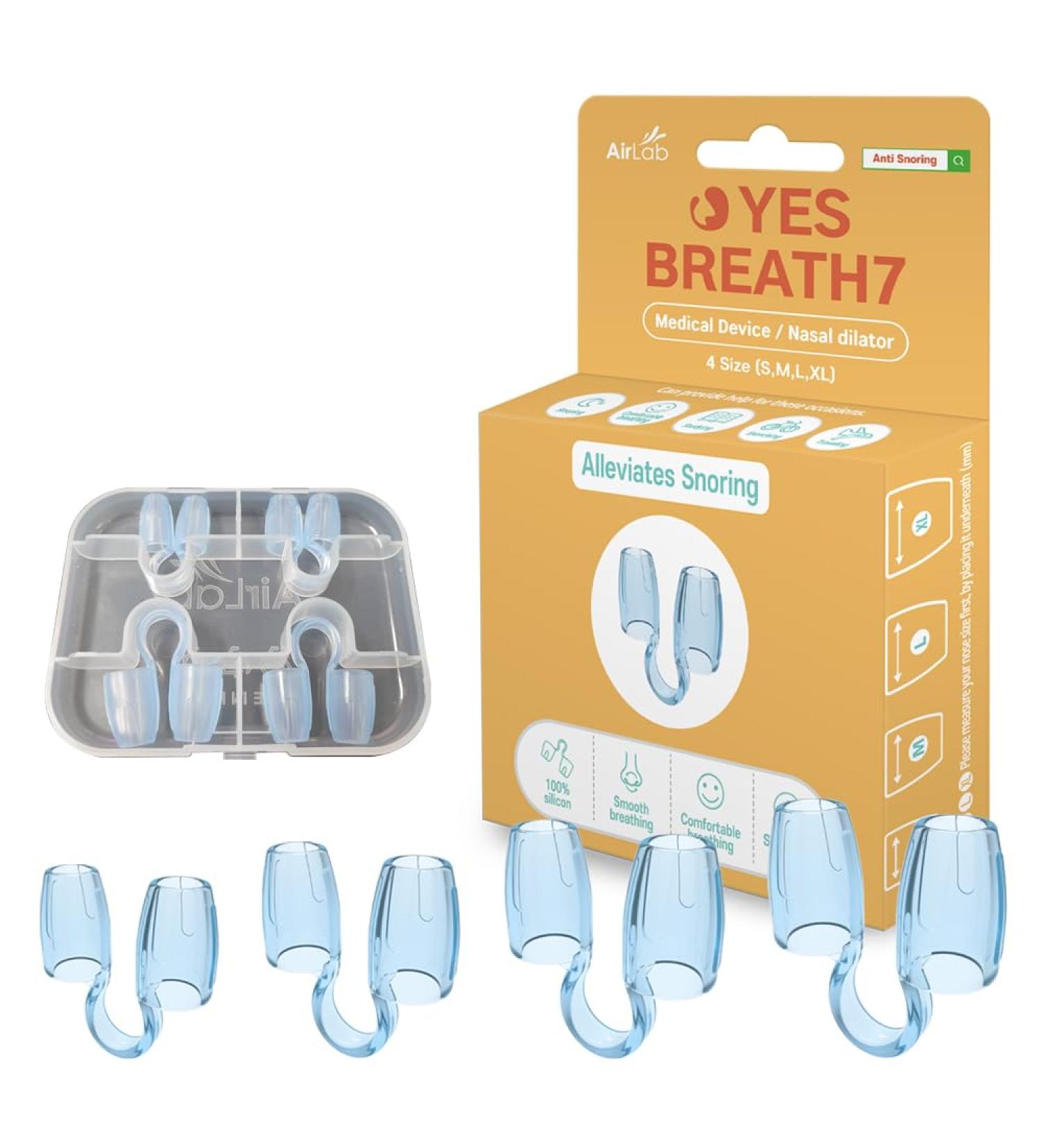 YES BREATH7 Anti Snoring Nose Clip | Effective Stop Snoring Solution | Better Sleep for Men & Women | 4 Sizes (S M L XL) - Shop Now - Buy Online on GoSupps.com
