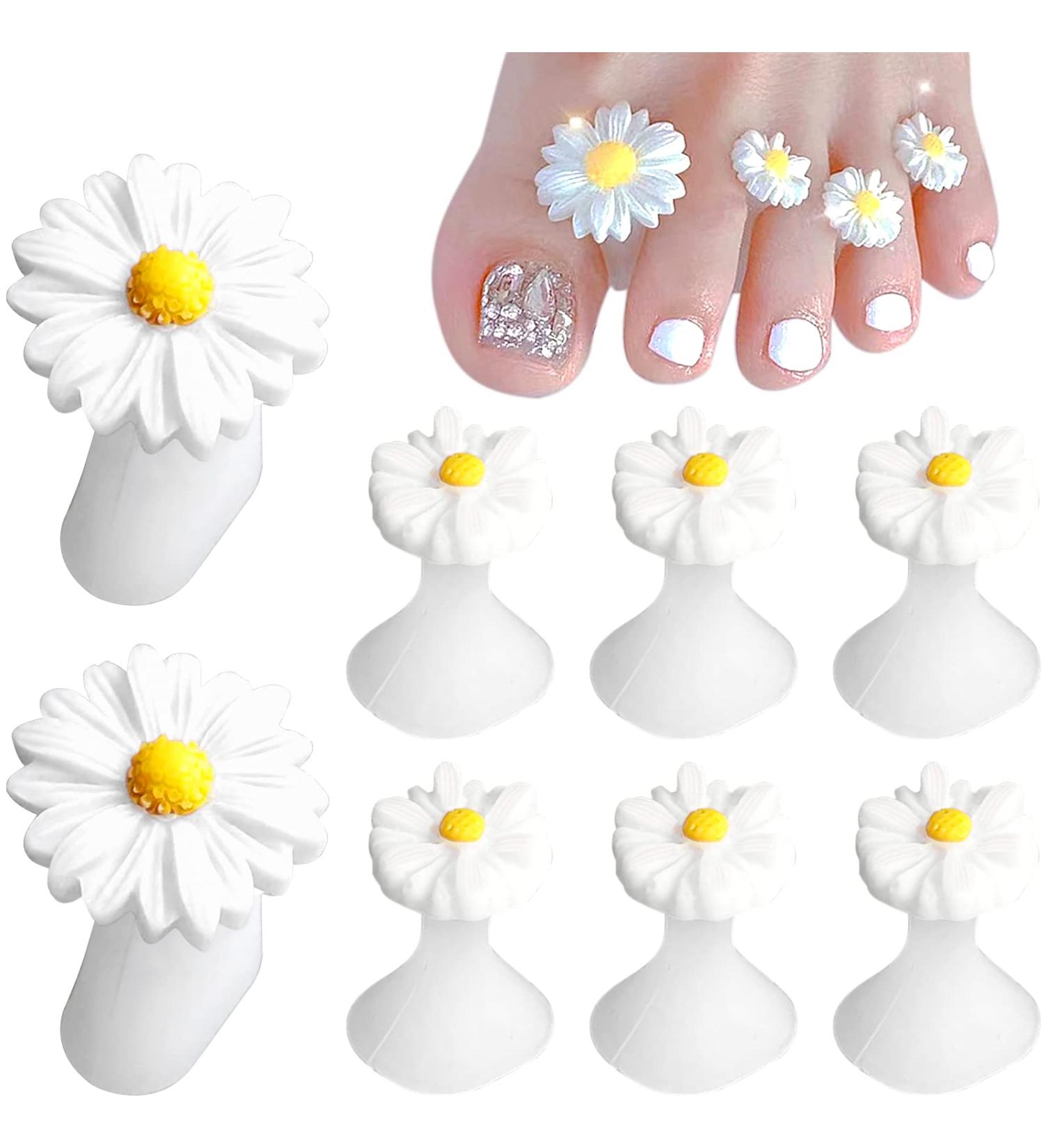 Daisy Silicone Toe Separators - 8pcs for Manicure Pedicure Nail Art DIY - White - Buy Online on GoSupps.com
