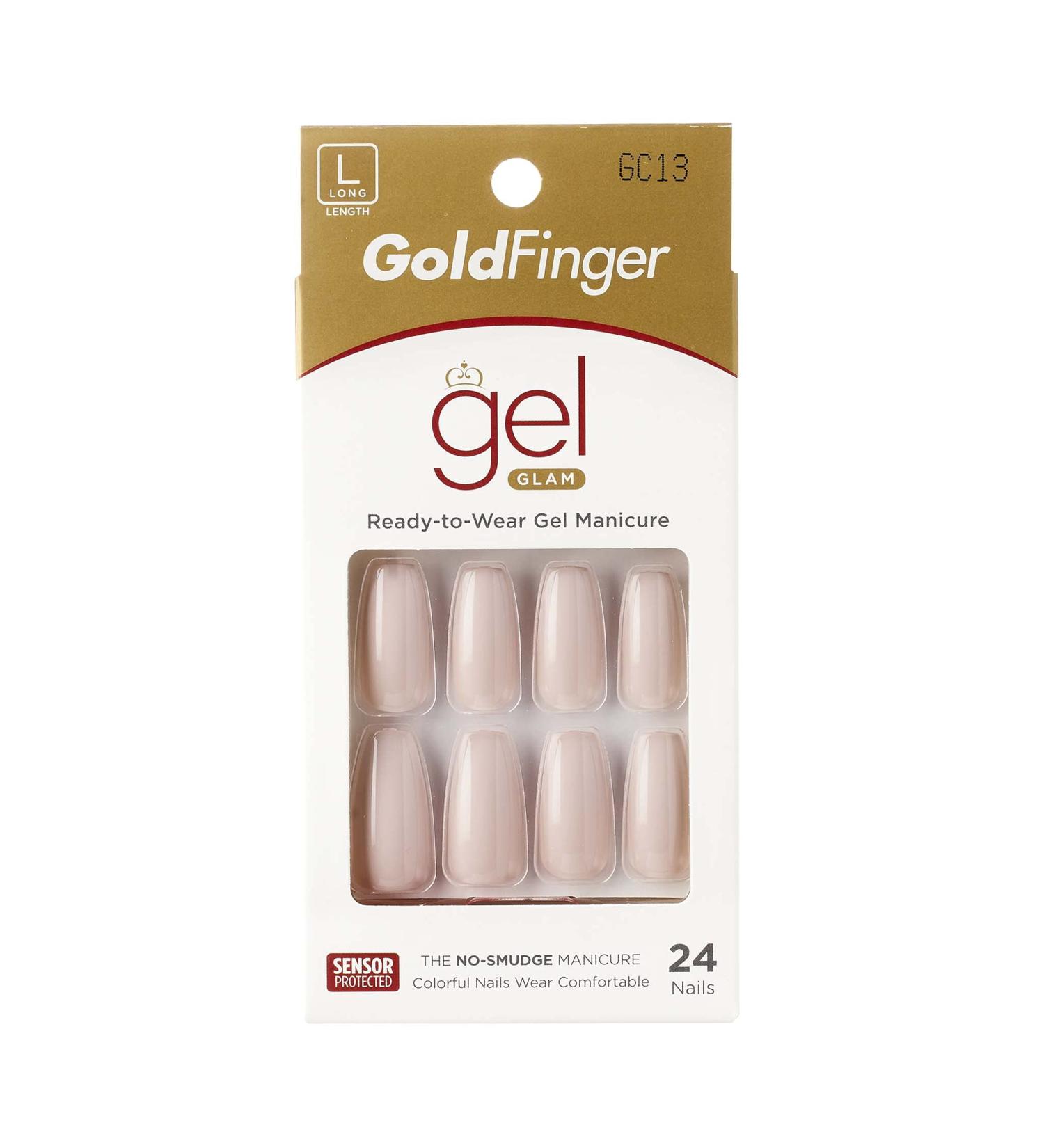 GoldFinger Full Cover Long Length Press On False Nails - 24 Nail Set - Buy Online on GoSupps.com