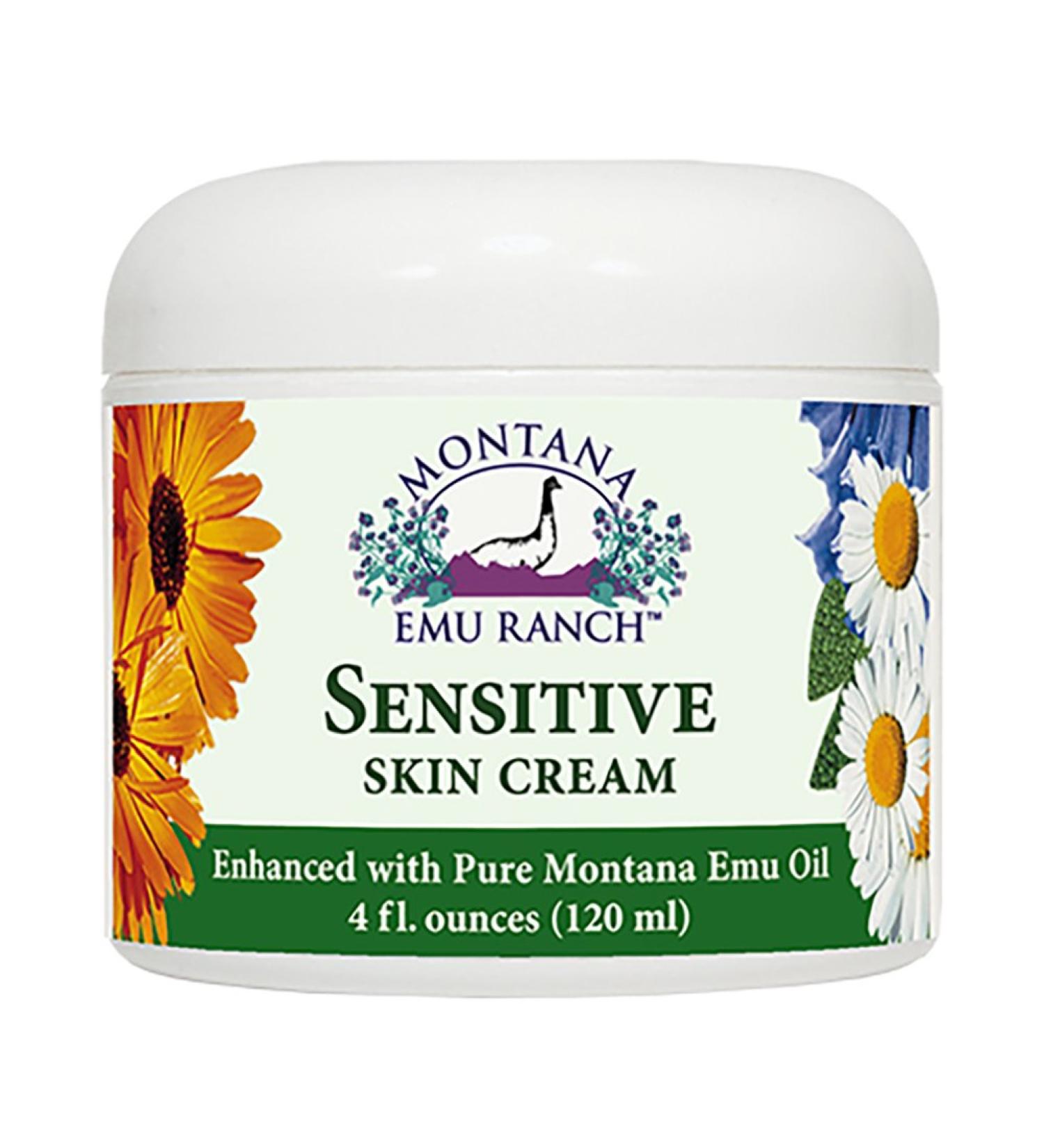 Montana Emu Ranch Sensitive Skin Cream - 4 Ounces - Enhanced with Montana Emu Oil
