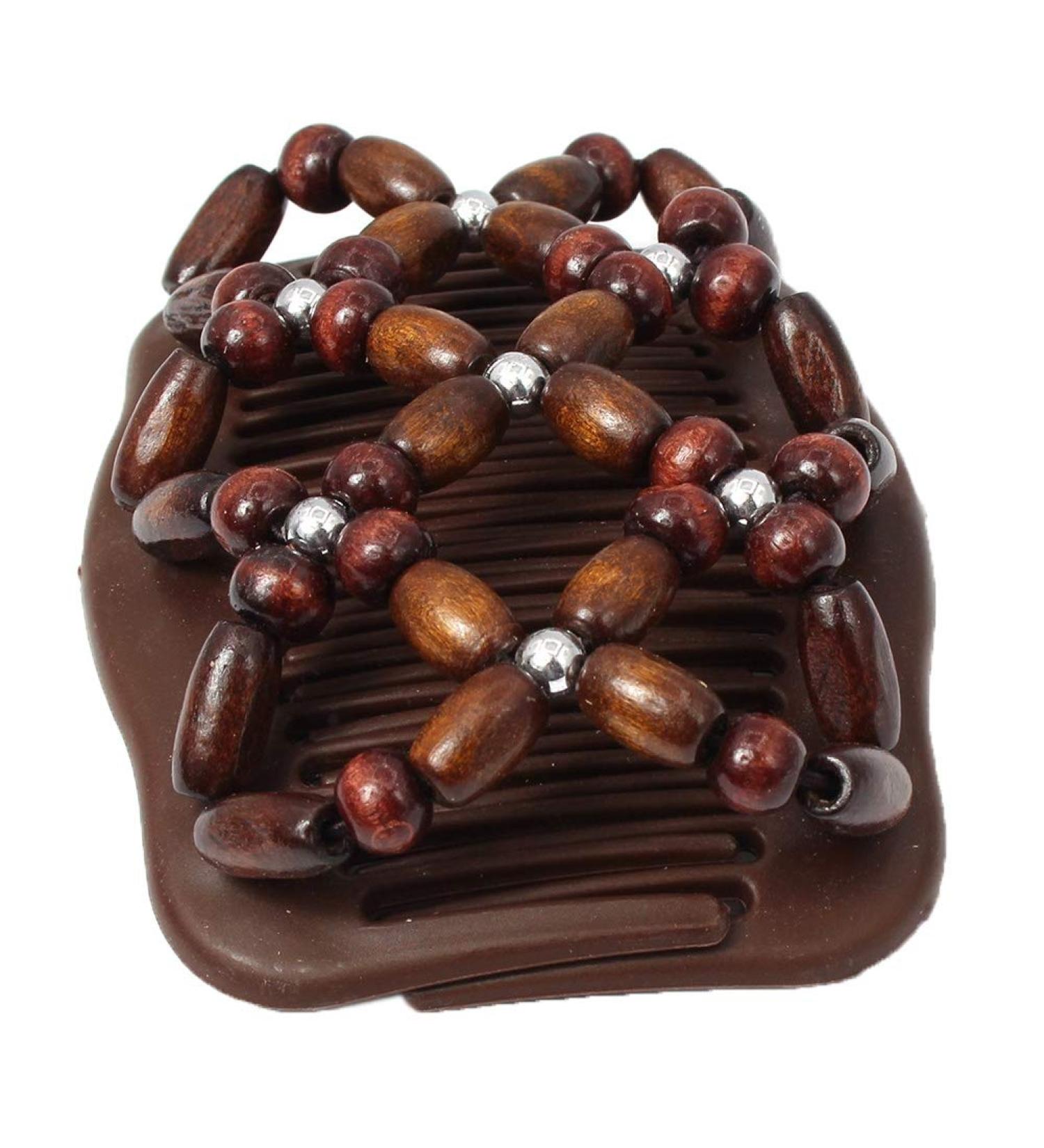 JUSTFOX - Trend African Hairclip Hair Clip in Flower Design Brown