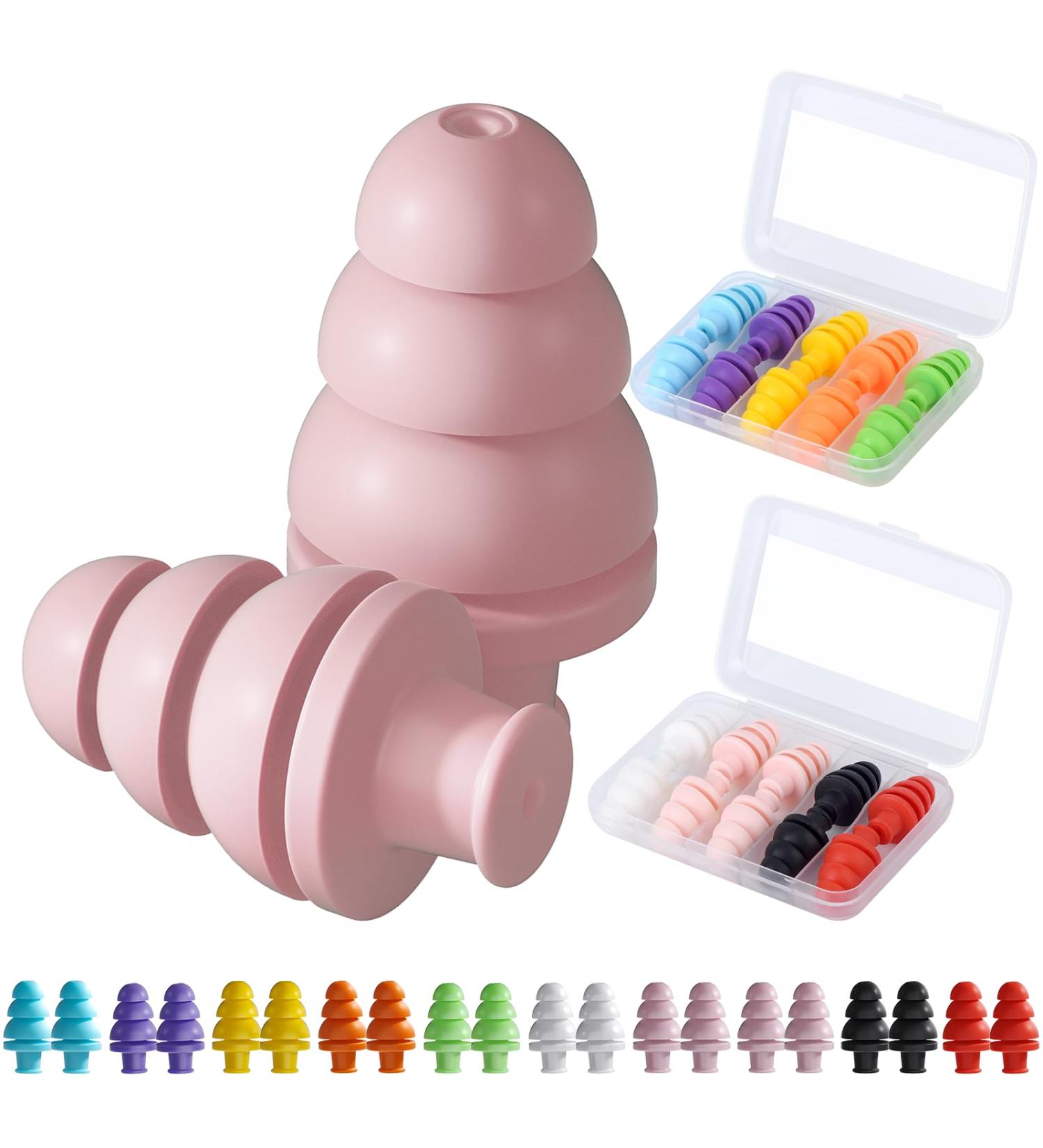 Best Ear Plugs for Sleeping - 10 Pairs Reusable Noise Cancelling Earplugs - Soft Comfort for Snoring Concerts Travel & Work - 33dB NRR 9 Colors Available - Buy Online on GoSupps.com