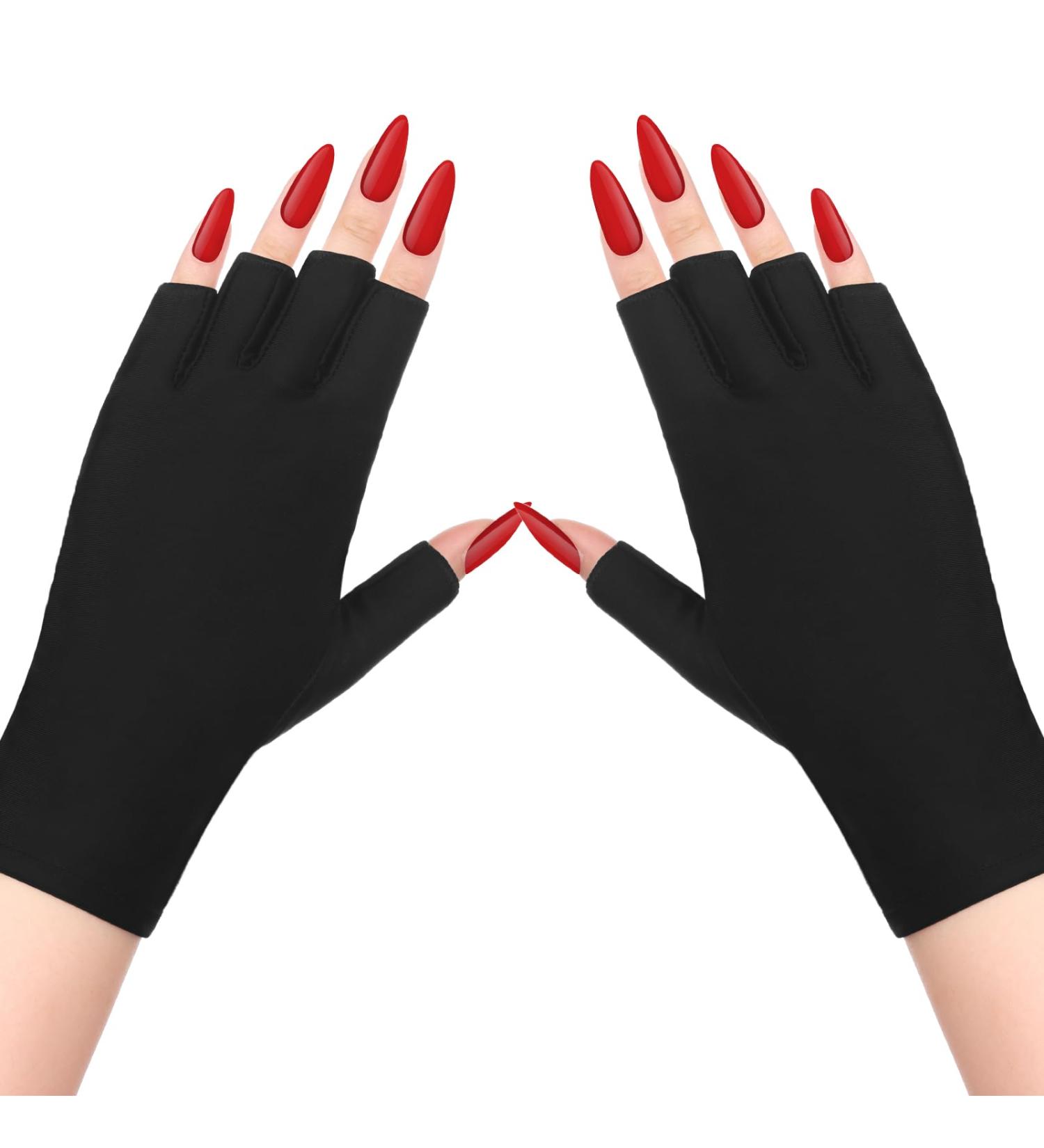 Buy UV Gloves for Gel Nail Lamp - Professional Black UV Protection for Perfect Manicures - Buy Online on GoSupps.com