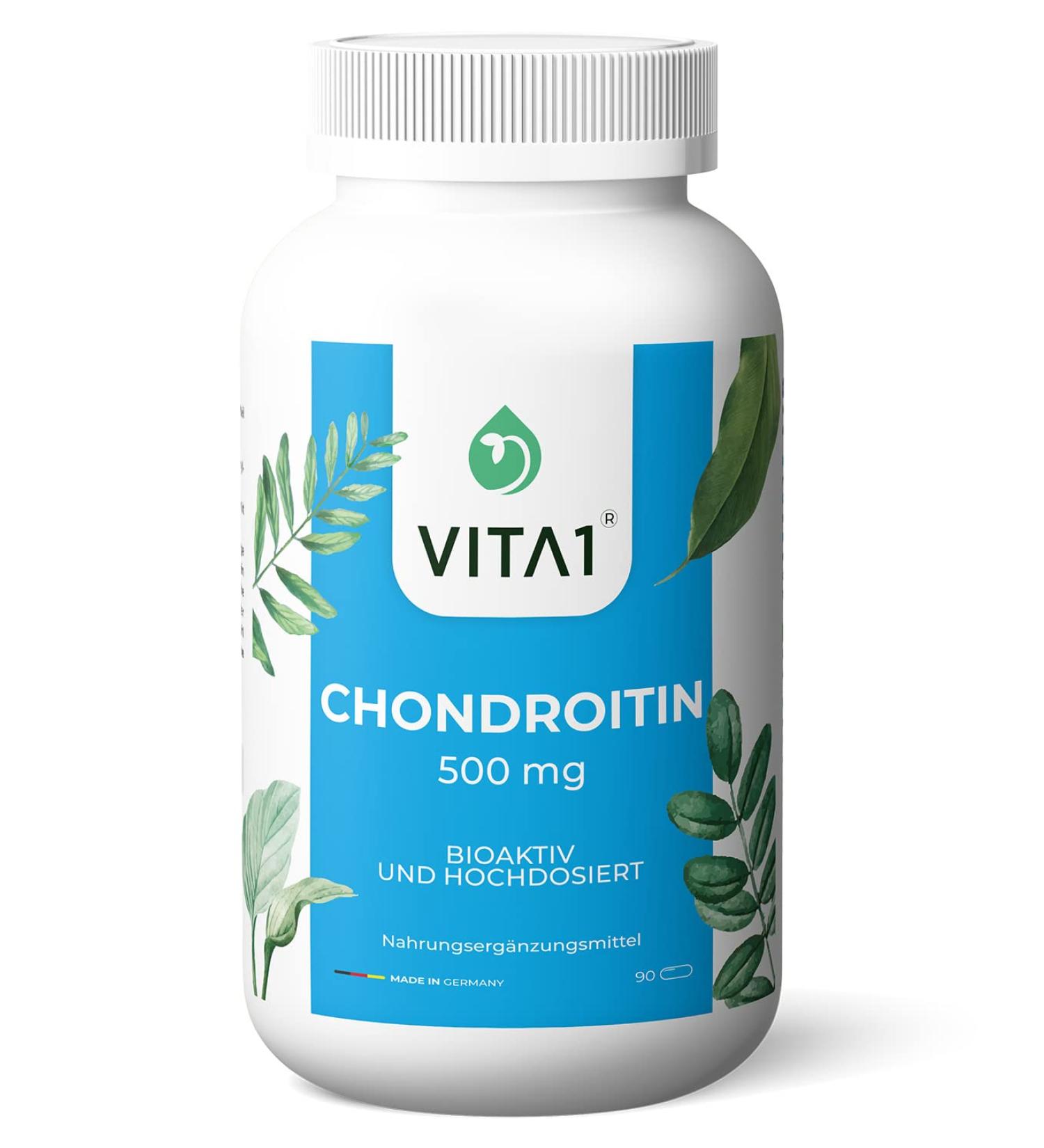 VITA1 Chondroitin 500mg - 90 Capsules | Natural Chondroitin Sulfate for Joint Health | 6 Weeks Supply - Buy Online on GoSupps.com