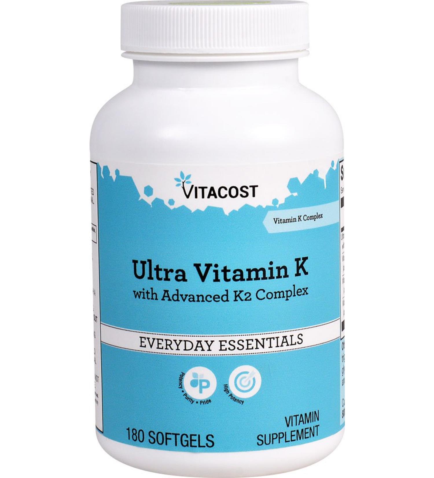 Vitacost Ultra Vitamin K with Advanced K2 Complex -- 180 Softgels by Vitacost Brand