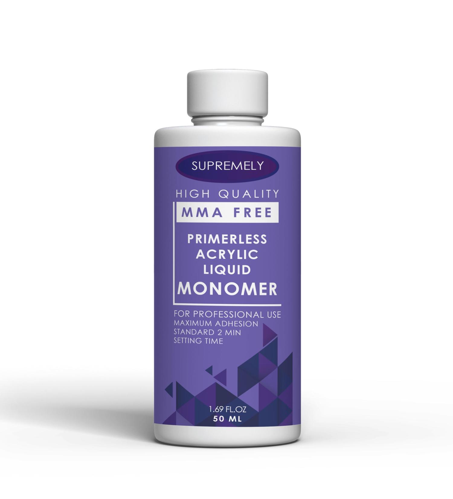 Acrylic Liquid Monomer Professional Salon MMA-FREE Non-Yellow | Medium Drying Time Maximum Strength Adhesive Nail Extension | Used for Natural Nails and Fake Nails Purple By Supremely 50 ml - Buy Online on GoSupps.com