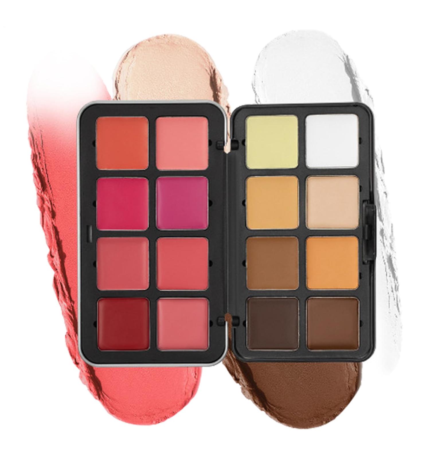 Blush Palette 16 Colours Creamy and Blush Eyeshadow Long-Lasting Bronzer Illuminating Concealer for Fresh Skin Tone Women Girls Travel and Events - Buy Online on GoSupps.com