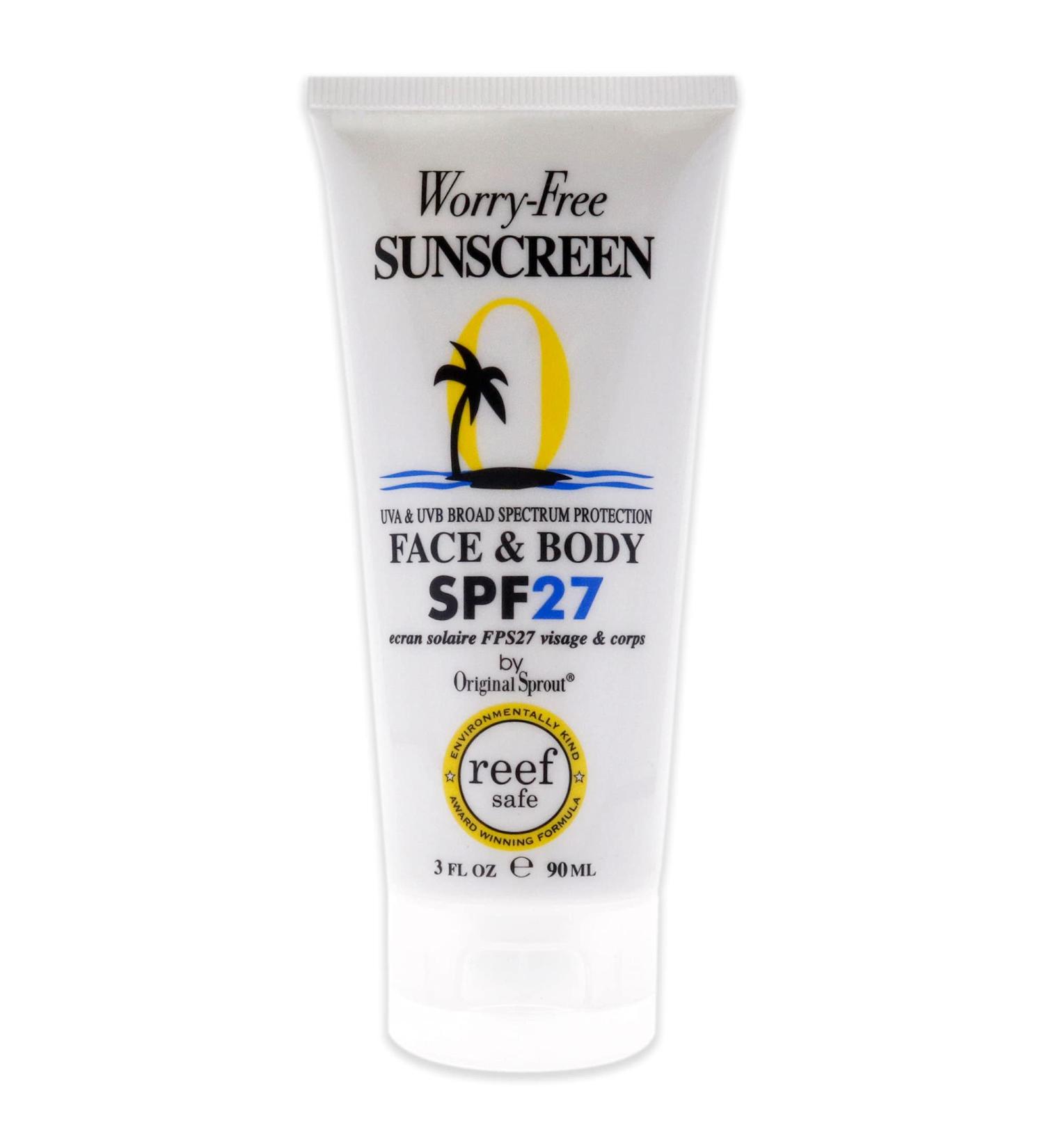 Original Sprout Face & Body Sunscreen - SPF 27 Reef Safe Travel Size 3 oz | Ideal for All Skin Types - Buy Online on GoSupps.com