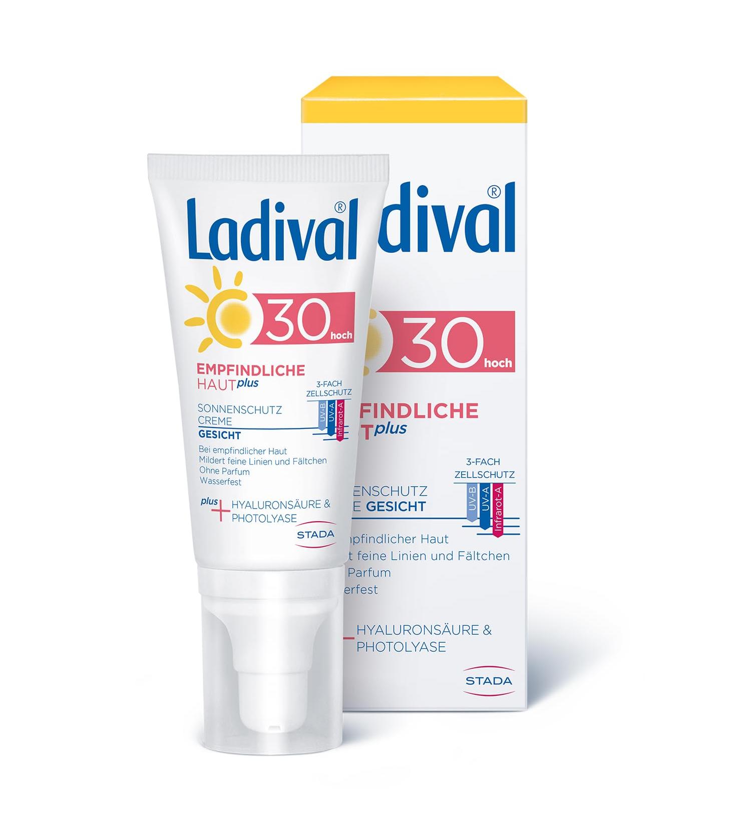 Ladival Sensitive Skin Plus Sun Protection Cream SPF 30 - Perfume-Free Waterproof Sunscreen for Face 50ml - International Shipping - Buy Online on GoSupps.com