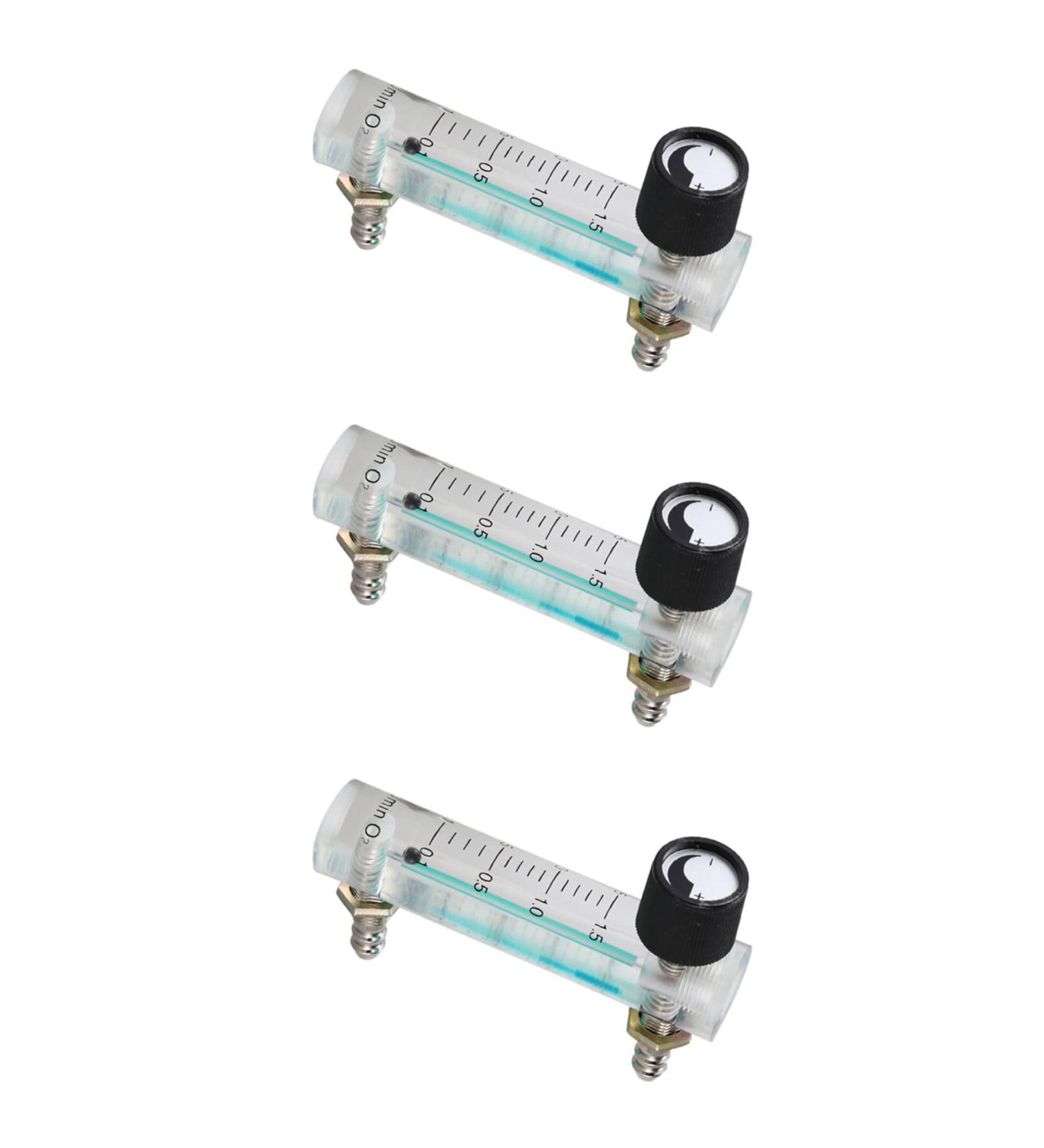 Jalzdieod 3X 0.1-1.5LPM 1.5L Oxygen Flow Meter Flowmeter with Control Valve for Oxygen Air Gas - Buy Online on GoSupps.com