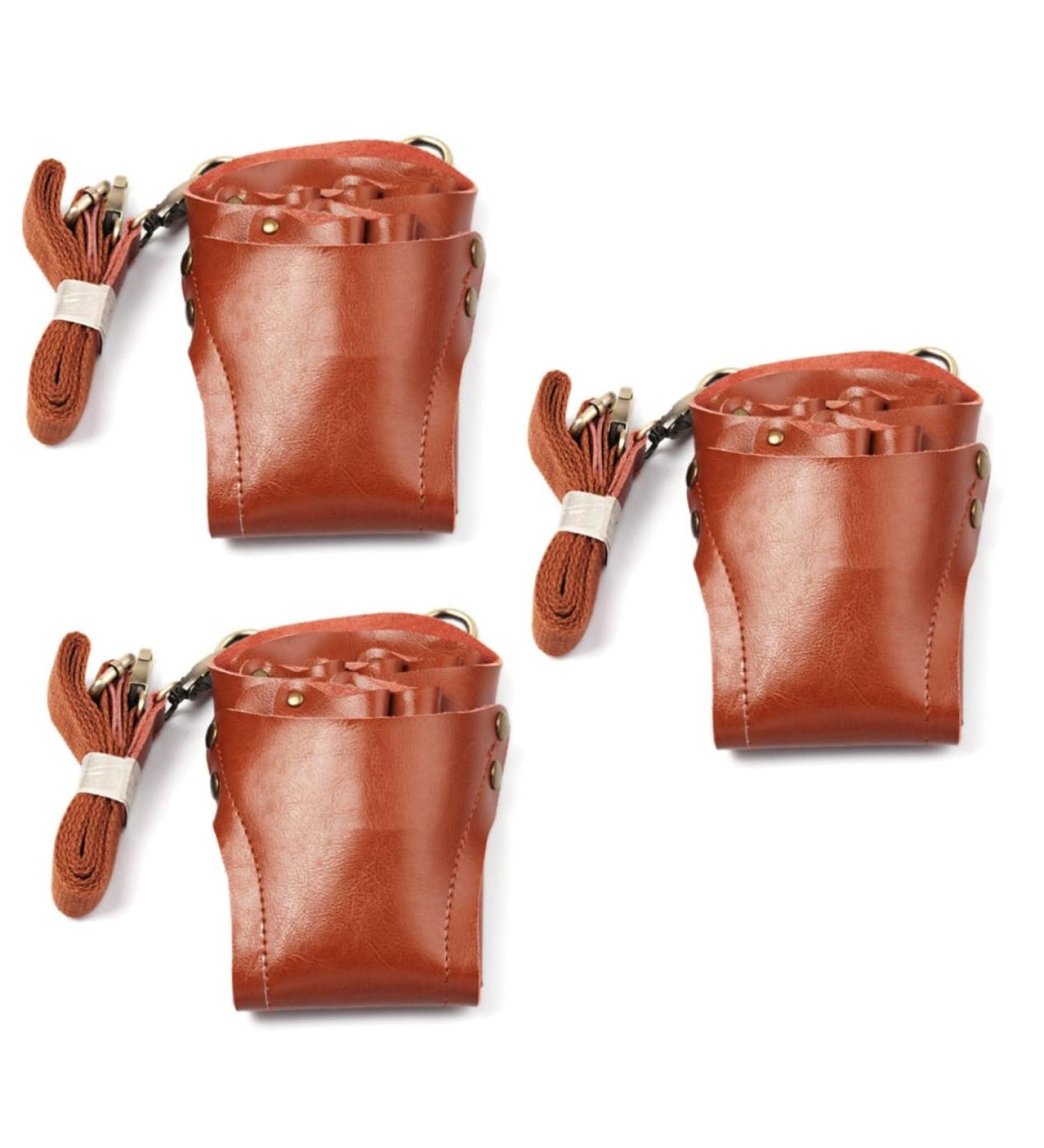 Frcolor 3-Pack Hairdresser Waist Holder & Tool Bag Multifunctional Hairstyling Belt for Scissors & Makeup Ideal for Professionals & School Use Brown - Buy Online on GoSupps.com