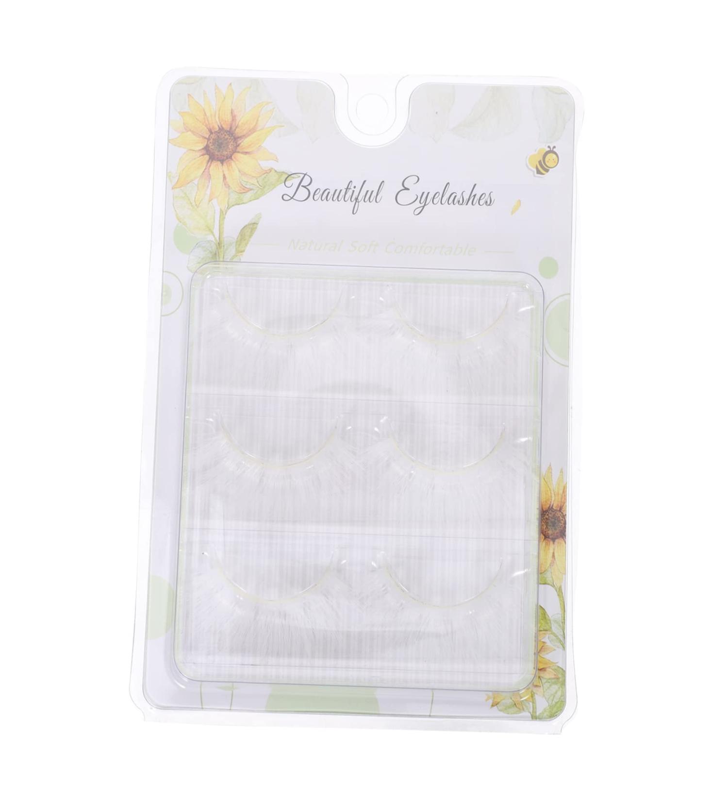 LALAFINA 3 Pairs White Eyelashes Lash Spolies Fluffy Fake Eyelashes White False Eyelashes White Faux Eyelashes Blue for Eyes Cosplay Hallow Cross Imitation 3d Upper Eyelashes - Buy Online on GoSupps.com