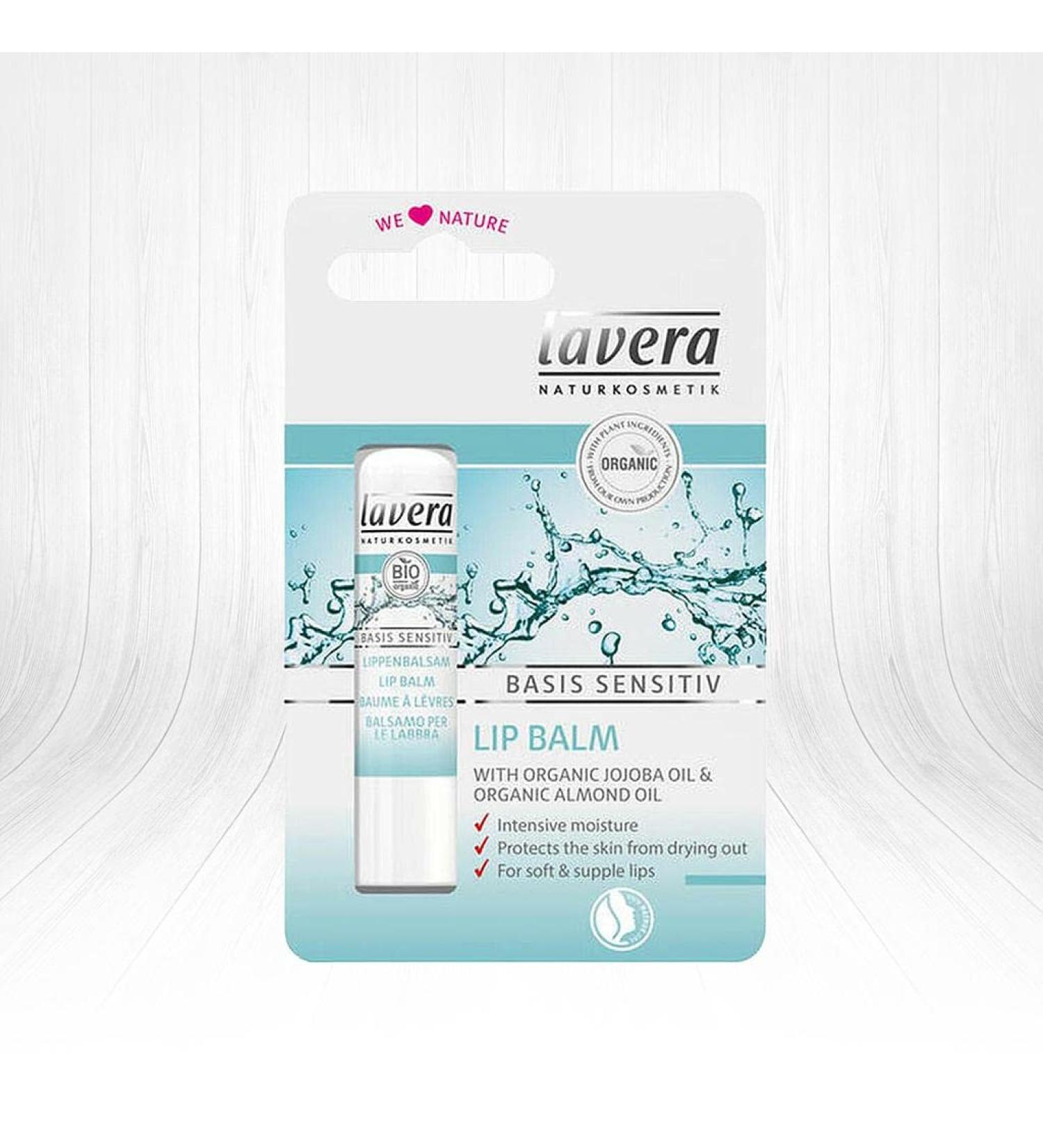 Lavera sensitive lip balm - protects your lips from drying out - biological skin care - natural cosmetics and innovation - natural cosmetics - vegan - organic (1 x 4.5 g) vegetable 1 piece (1 Pack)