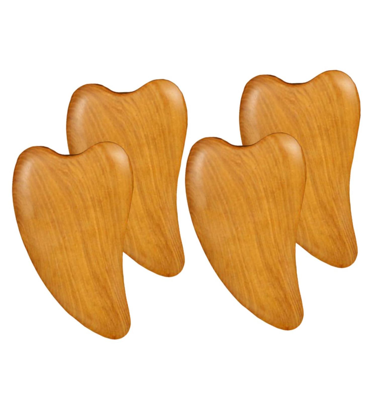 Healeeved Gua Sha Board Set - 4 Heart Shape Wooden Facial Massage Tools for Spa Scraping & Relaxation - Buy Online on GoSupps.com