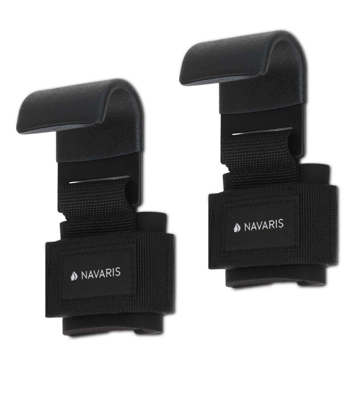 Navaris Strength Training Aids with Hooks | Professional Fitness & Bodybuilding Straps - Durable Joint Protection - Black - Buy Online on GoSupps.com