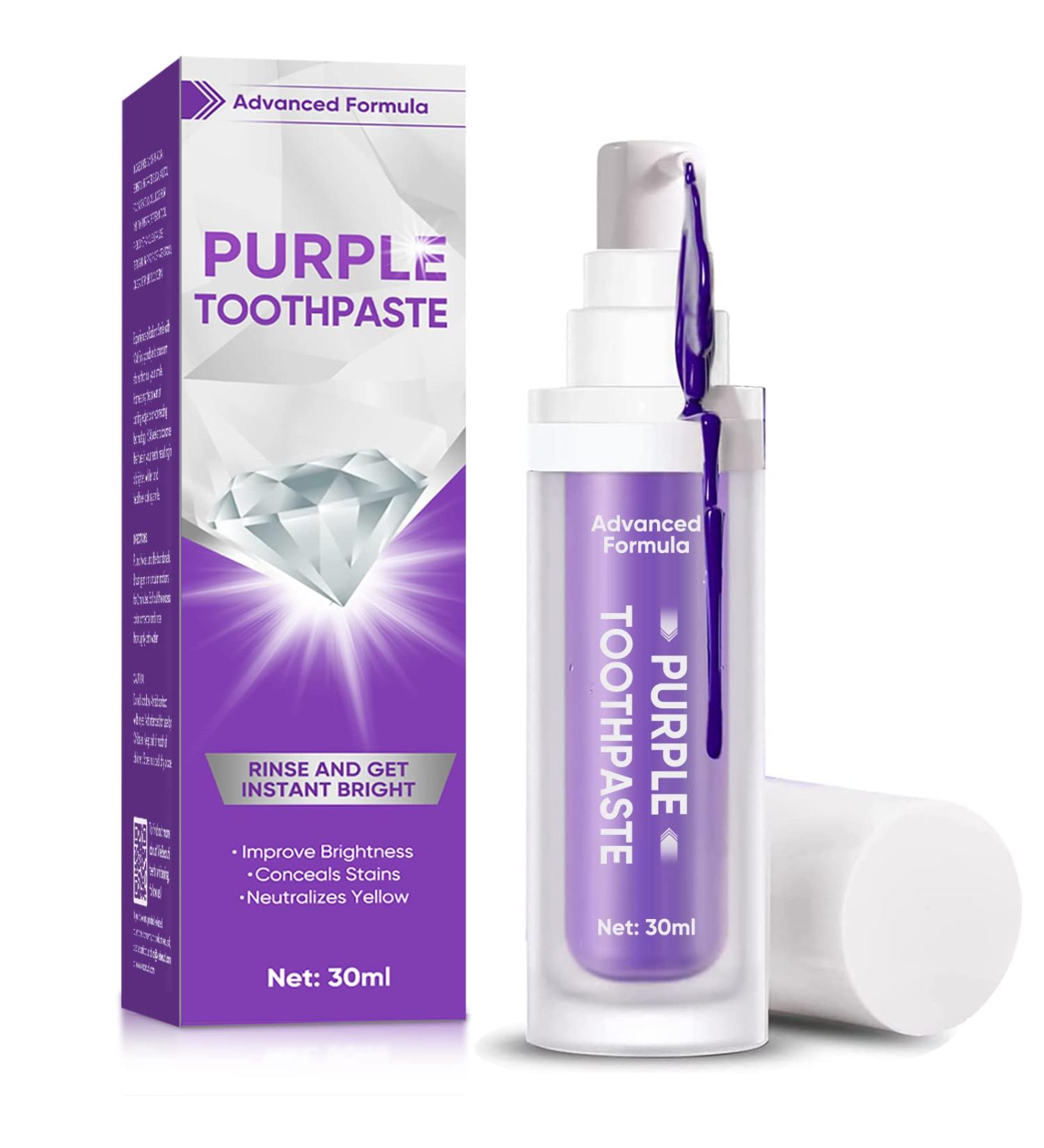 Purple Toothpaste for Teeth Whitening  Teeth Whitener  Whitening Toothpaste for Tooth Stain Removal  Fights Bad Breath 30 - Buy Online on GoSupps.com