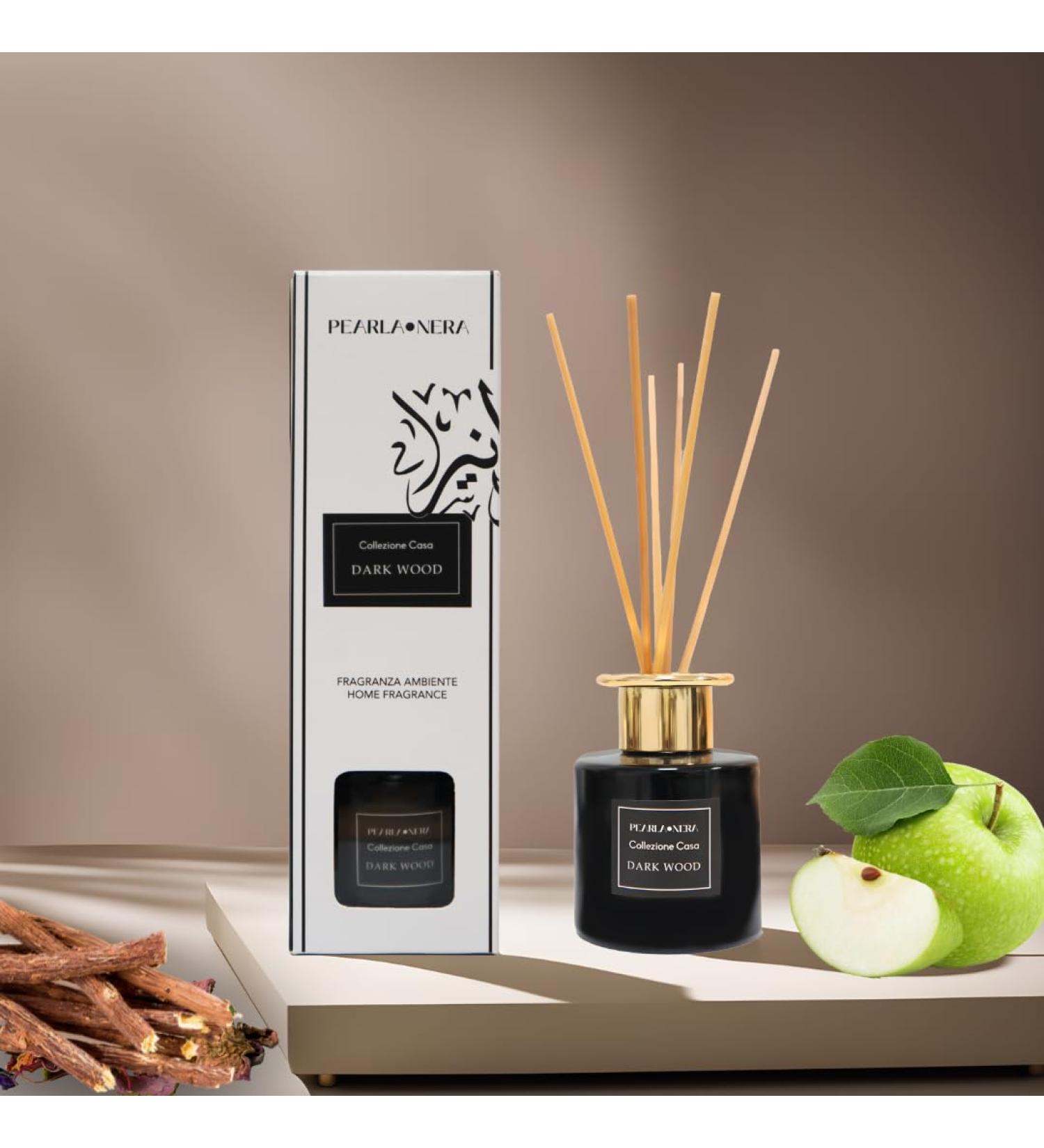 Reed Diffuser for Home Scented Oil Diffuser100ml with Sticks Set by Pearla Nera Dark Wood- Aromatherapy Long Lasting Air Freshener- Woody Fruity Amber - Buy Online on GoSupps.com