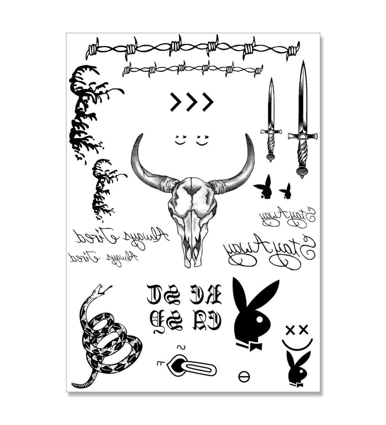 Post Malone Inspired Face Temporary Tattoo Stickers - Realistic & Skin Safe Halloween Costume Accessories - Buy Online on GoSupps.com