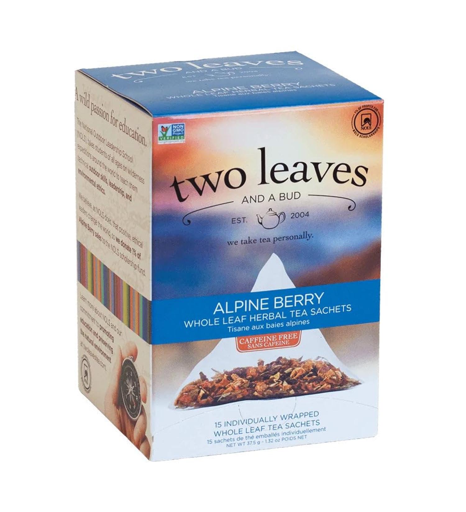 TWO LEAVES Certified Organic Alpine Berry Tea Bags 100/Pack