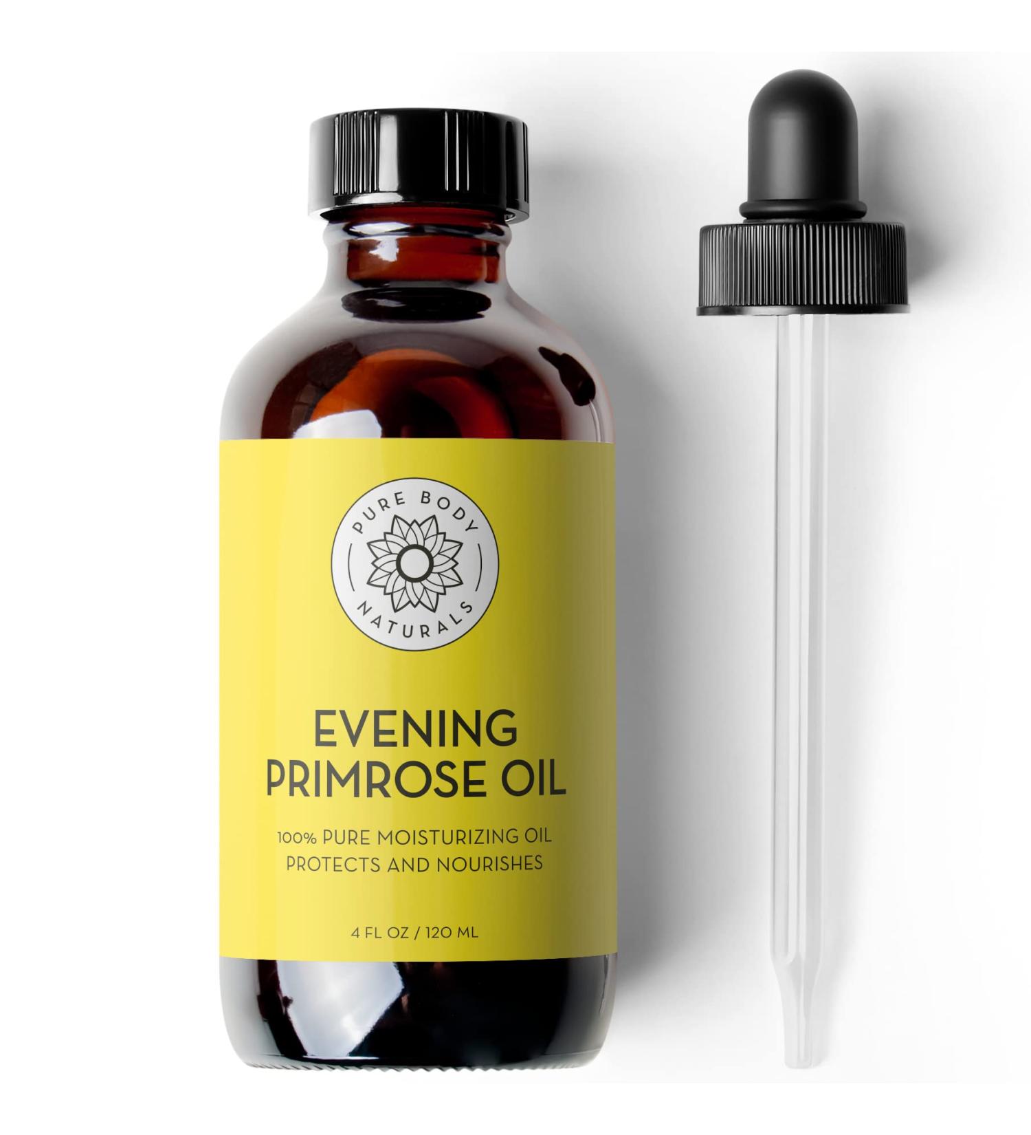 Pure Body Naturals Evening Primrose Oil - 4 fl oz - Face, Skin, and Hair Moisturizer - Buy Online on GoSupps.com