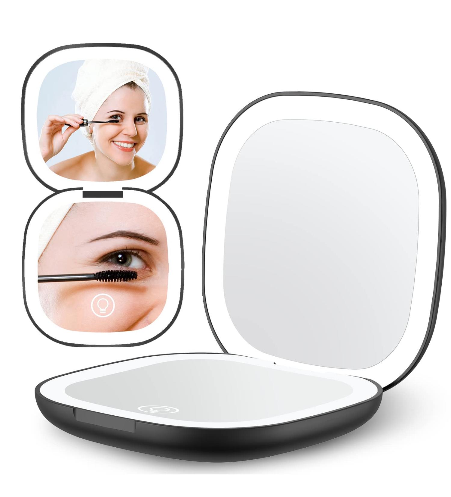 LED Compact Mirror 1X/10X Magnification, 3.5in Lighted Mirror for Purses - Portable & Dimmable, HD Mirror with Dual Sided Lights - Perfect Gift (3 Colors) - Buy Online on GoSupps.com