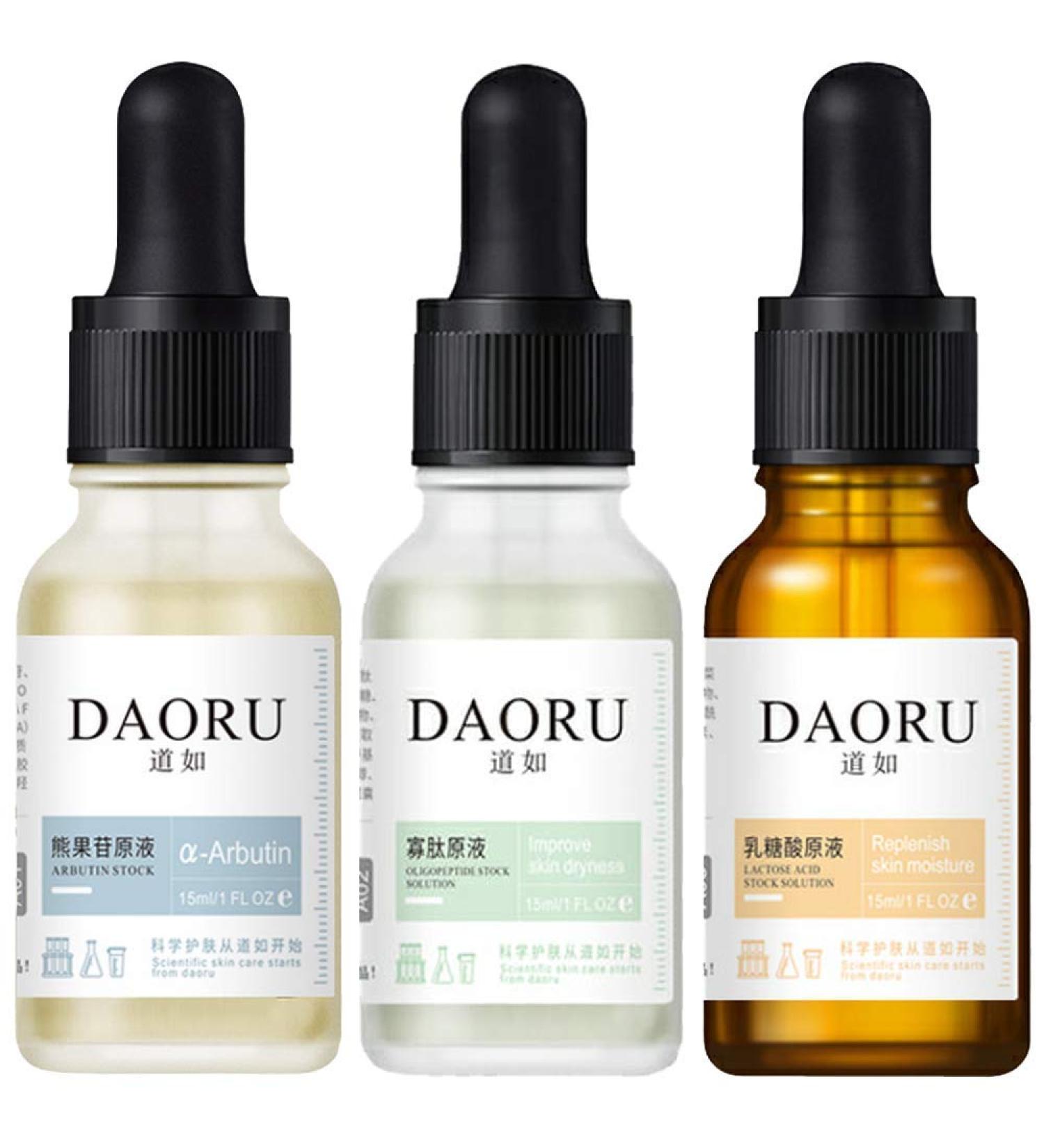 DAORU Stock Solution Essence Serum Set - -Arbutin Oligopeptide Lactose Acid & Vitamin C - 3 Pack for Radiant Skin | International Shipping Available - Buy Online on GoSupps.com