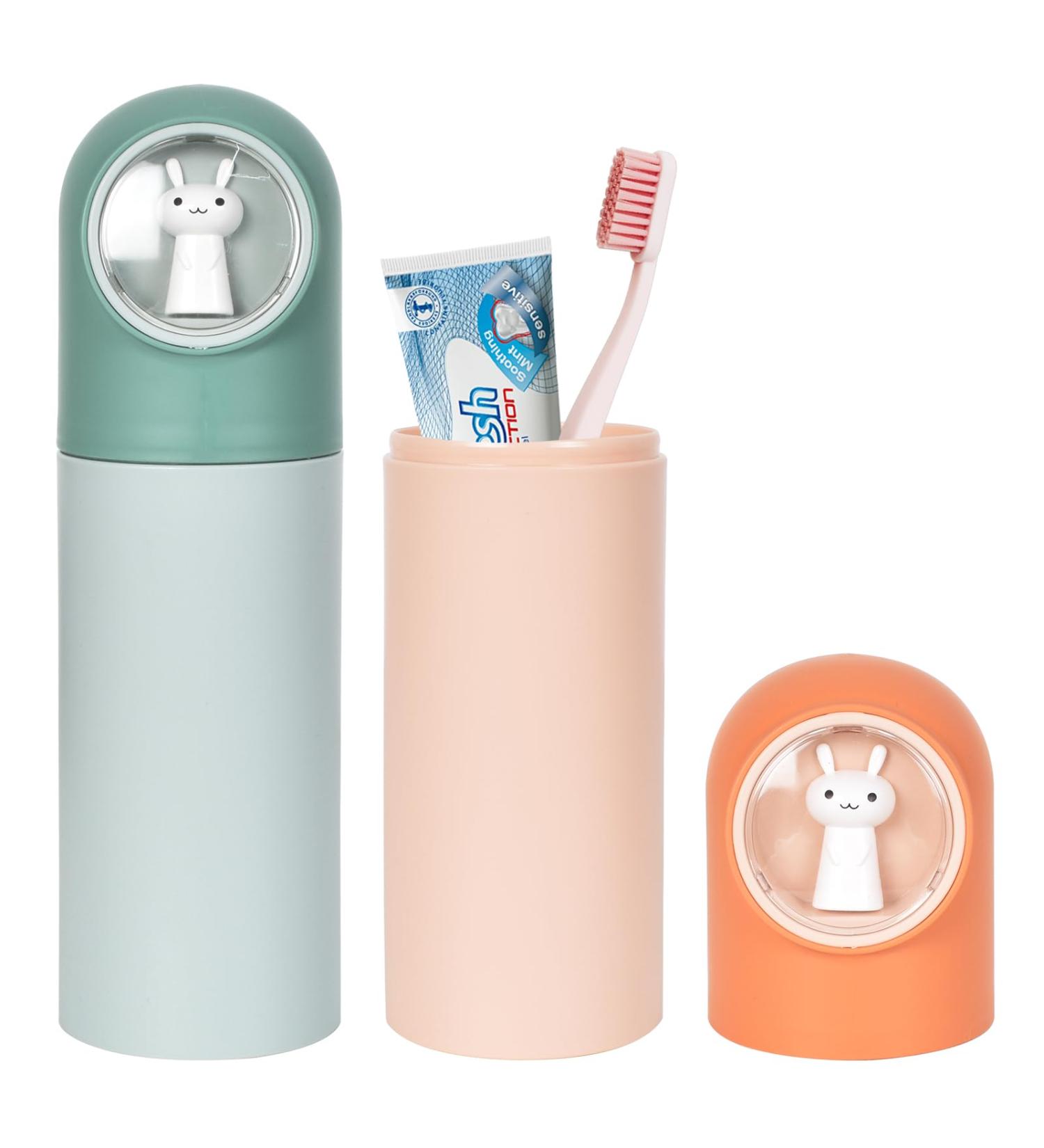 Zimoer Portable Toothbrush Case for Kids - 2 Pack Dust Protection Holder for Home Camping Hiking & School (Orange & Green) - Buy Online on GoSupps.com