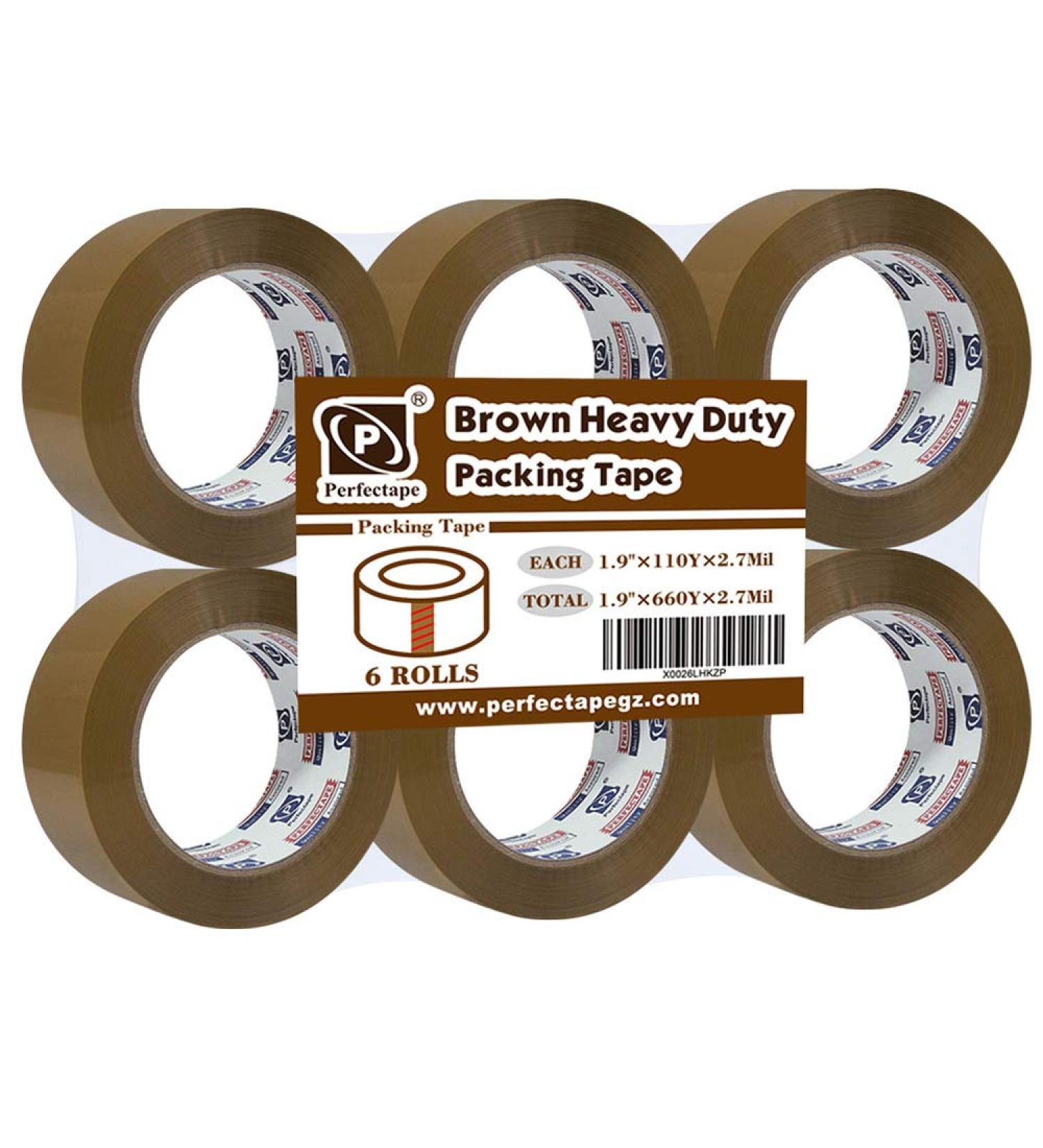 PERFECTAPE Heavy Duty Brown Packing Tape 6 Rolls Total 660Y 2.7 mil 1.88 inch x 110 Yards Ultra Strong Refill for Packaging and Shipping(Not Paper Tape) 6-PACK - Buy Online on GoSupps.com