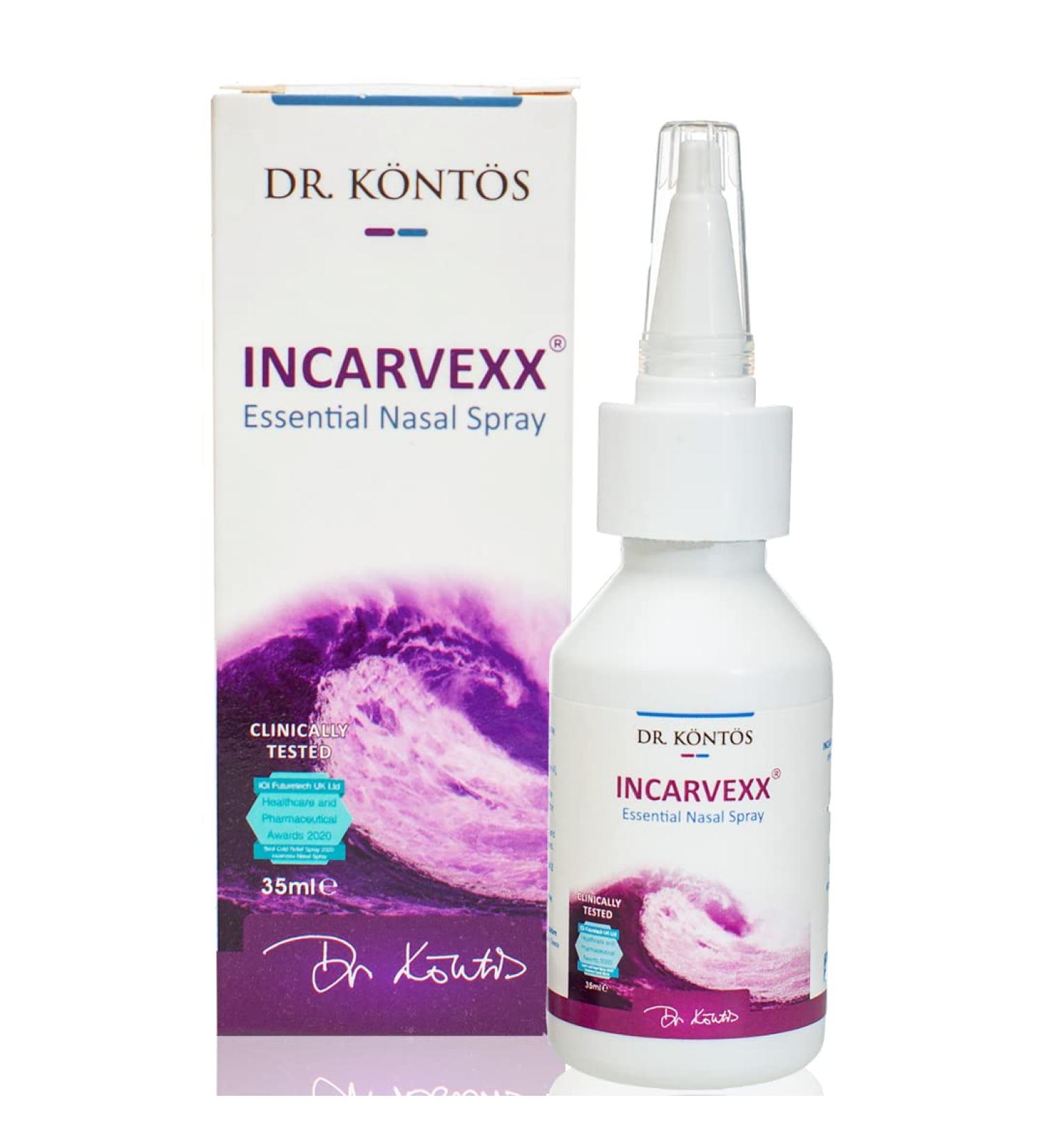 Incarvexx Seawater Nasal Spray with Molecular Iodine - 1 fl oz - Non-Allergenic for Adults, Pregnancy & Kids - Cold Relief & Blocked Nose - Buy Online on GoSupps.com