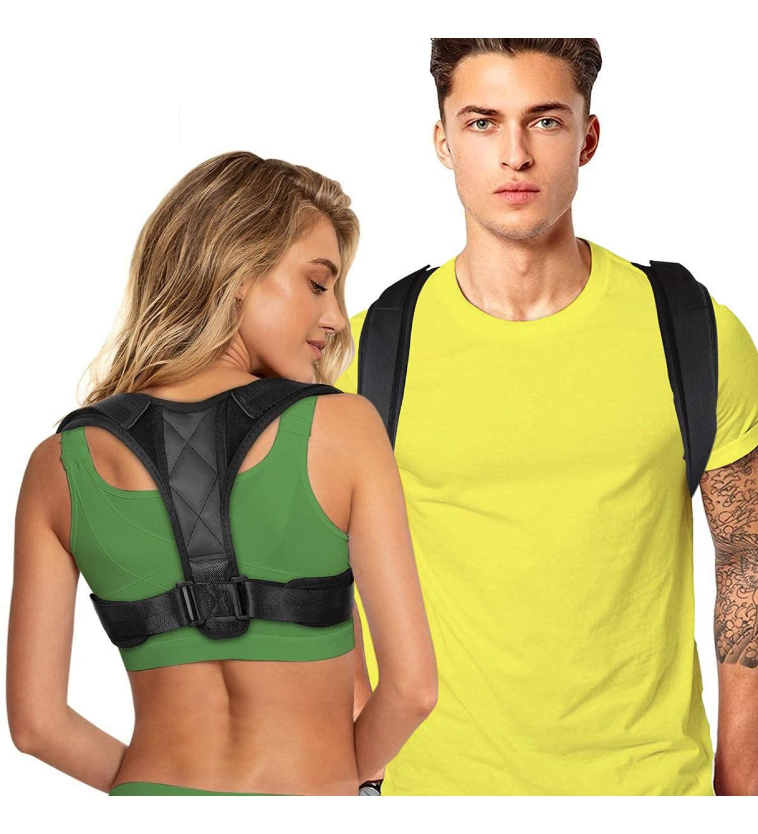 Posture Corrector for Men & Women - Adjustable Upper Back Brace for Neck Back & Shoulder Support - Universal Fit - Buy Online on GoSupps.com