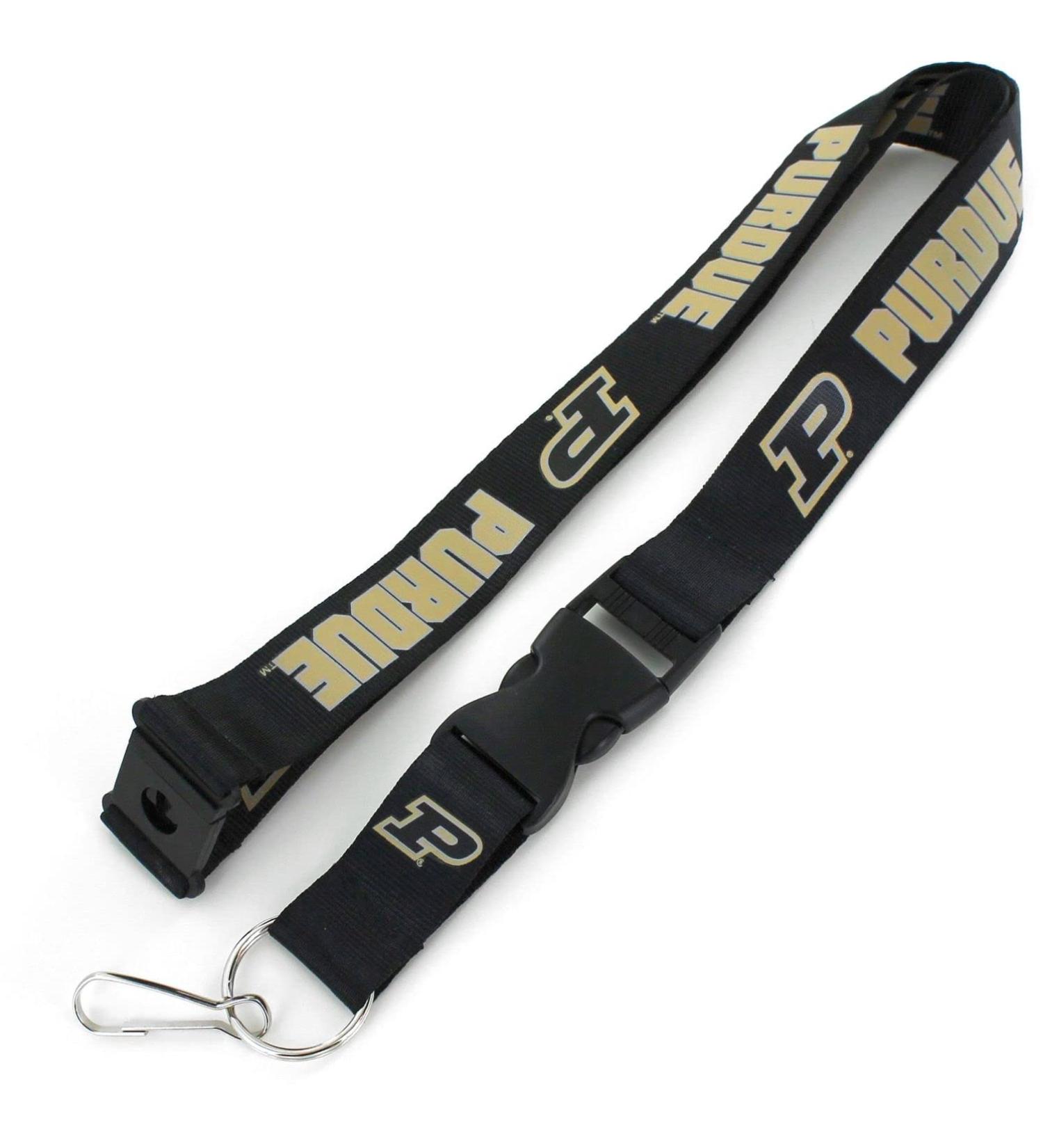aminco NCAA Alabama Crimson Tide Bob Buckle Team Lanyard Purdue Boilermakers 24 Black