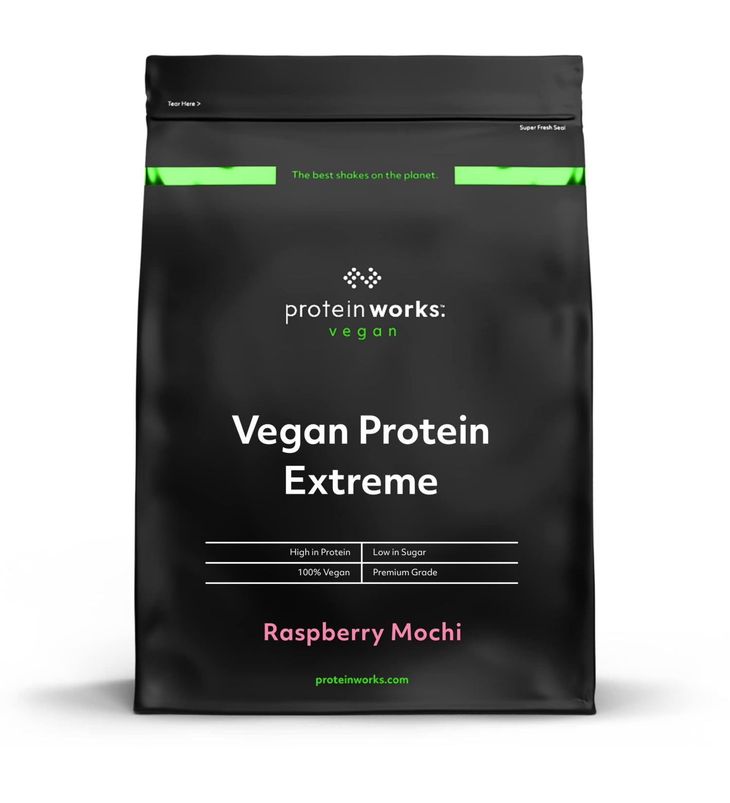 Protein Works Vegan Protein Extreme - 29g Plant Based Protein | Vitamin Blend | 57 Servings | Raspberry Mochi | 2kg - Buy Online on GoSupps.com