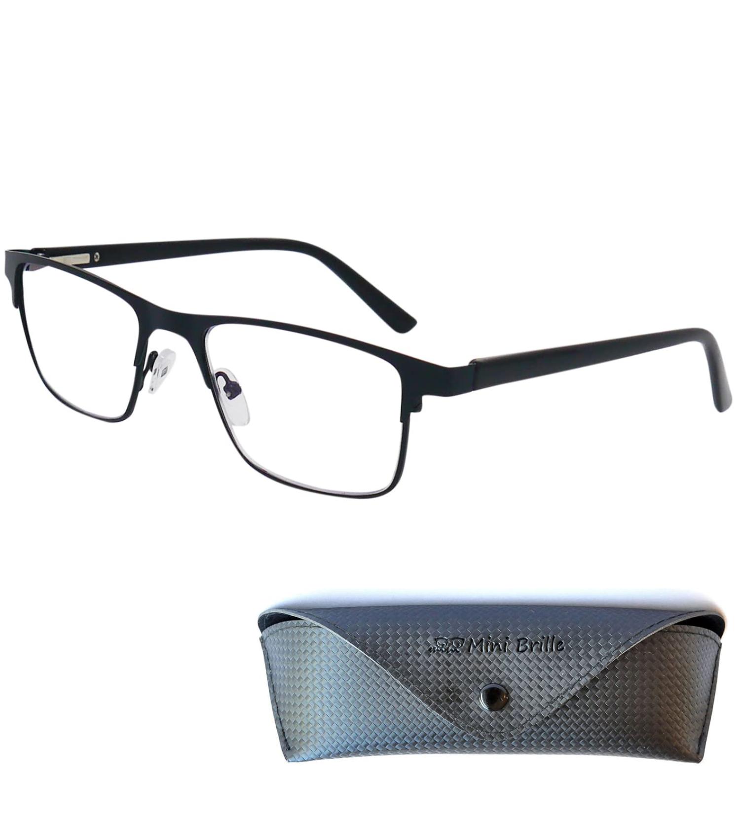 Mini Metal Blue Light Blocking Reading Glasses - Stainless Steel Frame (Black) | Anti Blue Light Filter | 1.5 Dioptres - Unisex - Buy Online on GoSupps.com