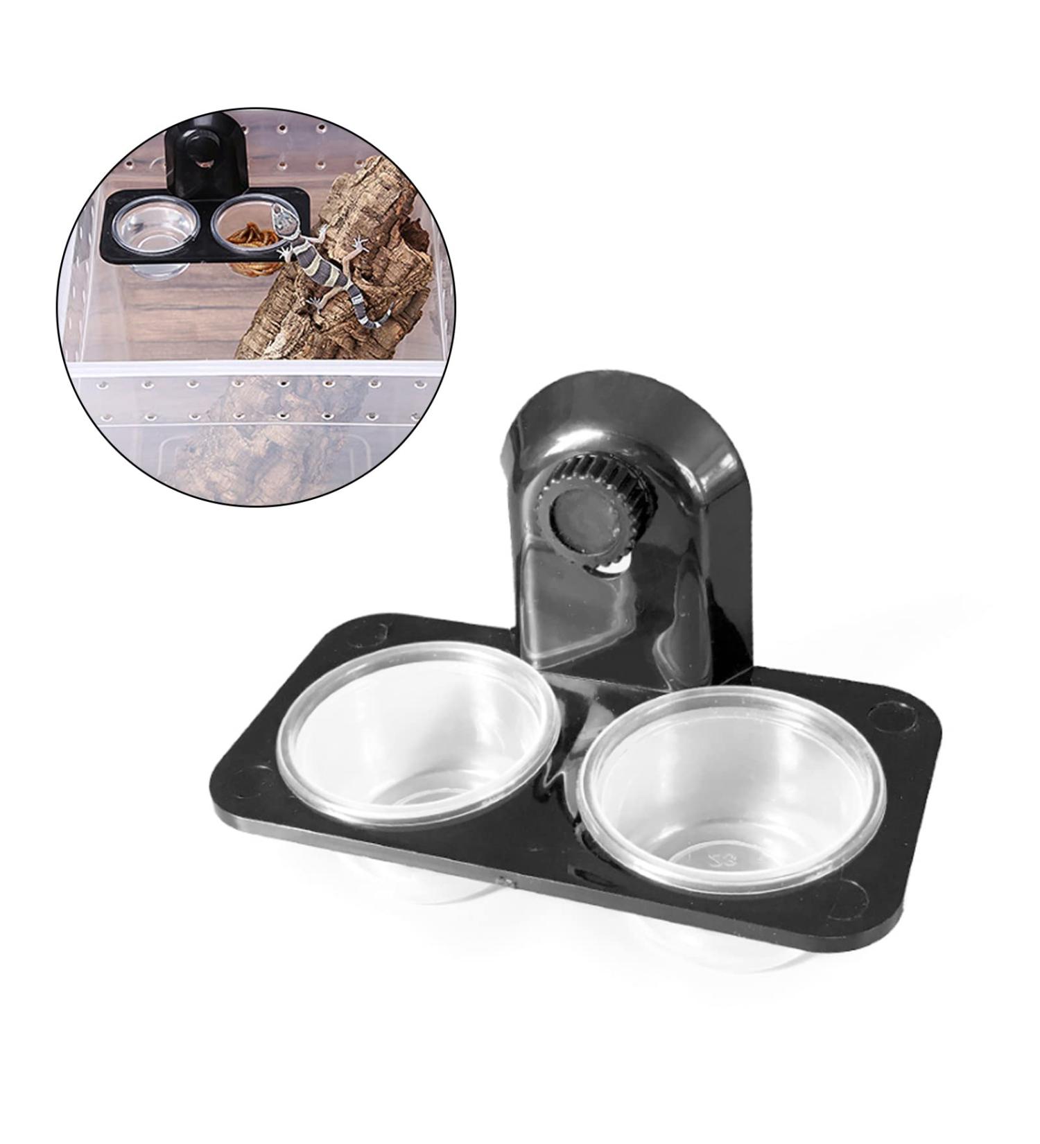LUXIAOBAO Reptile Water Food Bowl Gecko Feeder Ledge-Small Gecko Food Cup for Reptiles Food and Water Feeding (Screw type) - Buy Online on GoSupps.com