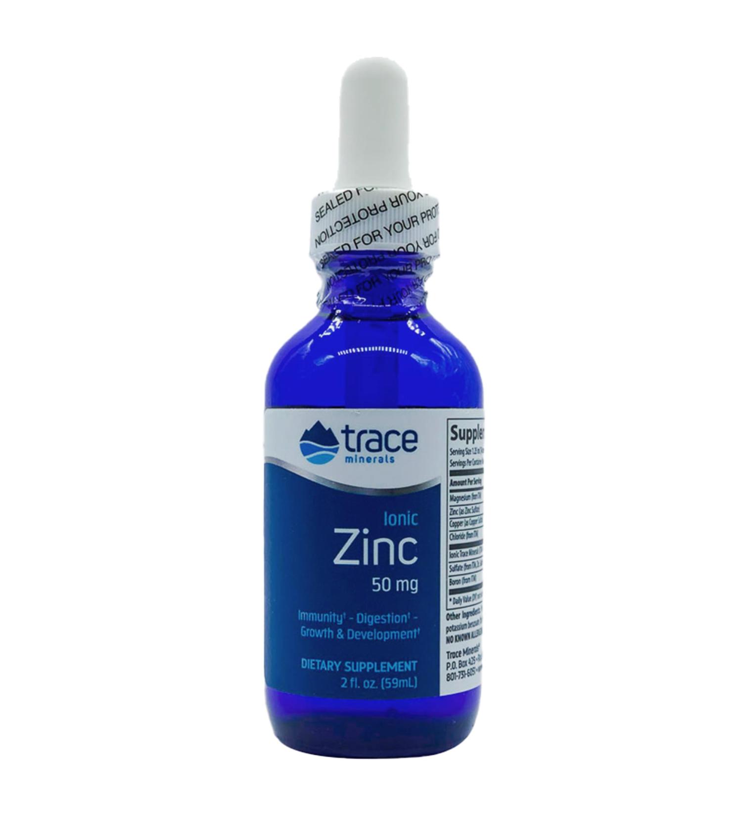 Trace Minerals Ionic Zinc 50mg Zinc 60ml Gluten Free Soy Free Vegetarian - Buy Online on GoSupps.com