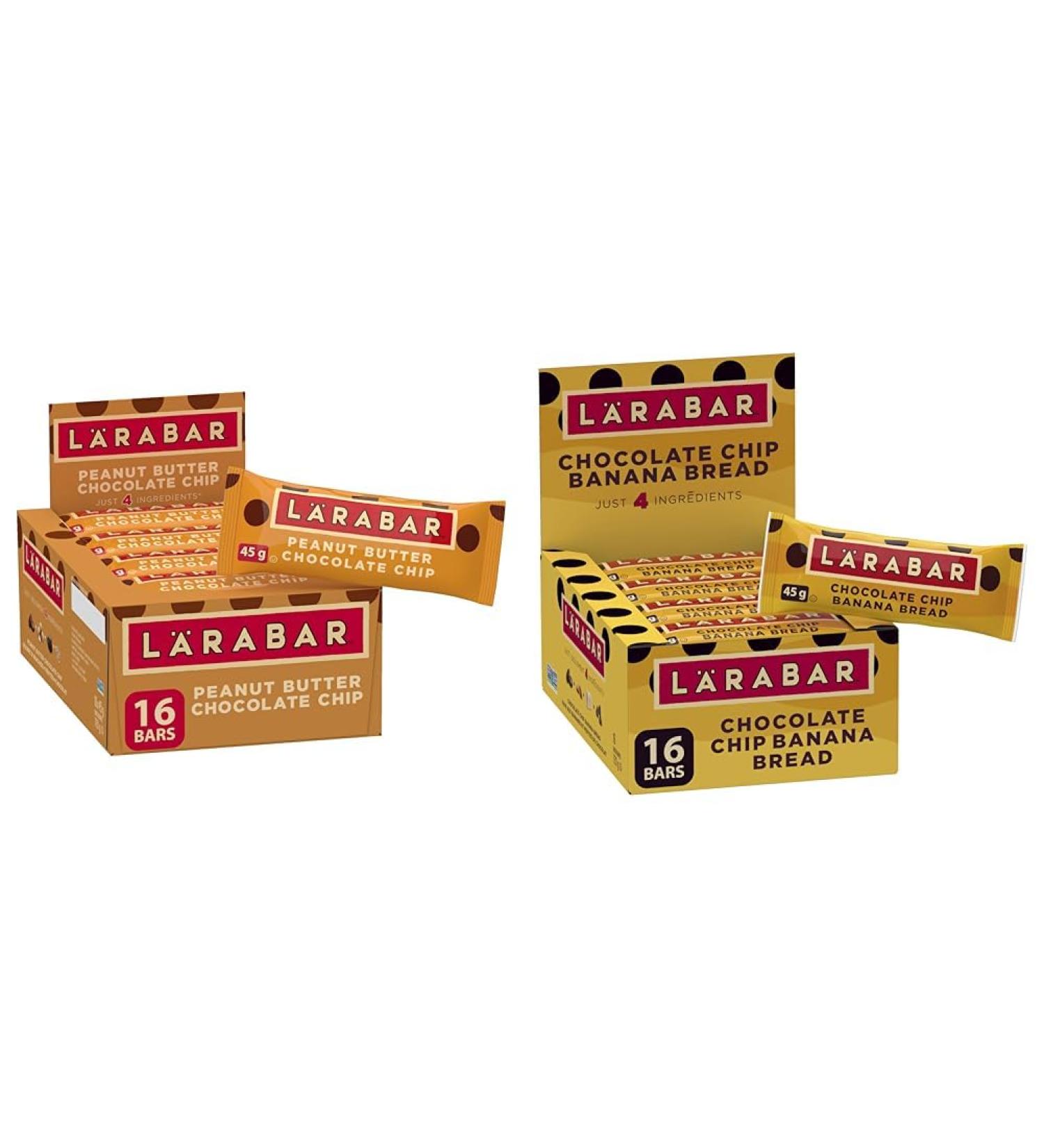 L RABAR Peanut Butter Chocolate Chip Fruit and Nut Energy Bar Pack of 16 Bars Gluten Free Vegan & Chocolate Chip Banana Bread Fruit and Nut Energy Bar Pack of 16 Bars - Buy Online on GoSupps.com