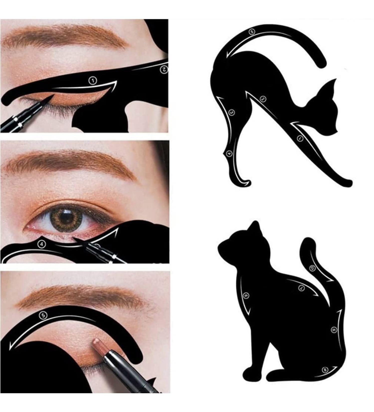 8Pcs Eyeliner Stencils for Cat Eye Winged & Smoky Eyeshadow Applicators - Quick Makeup Guide Tool - Buy Online on GoSupps.com