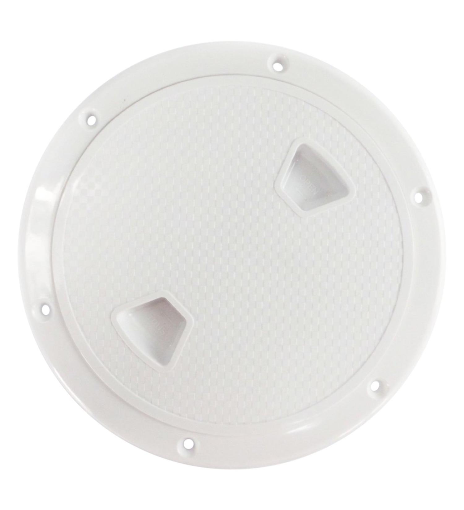 SEAFLO Marine Circular Non-Slip Screw Out Deck Plate Inspection Access Hatch 4"/6"/8" White/Black/Tan White 8"