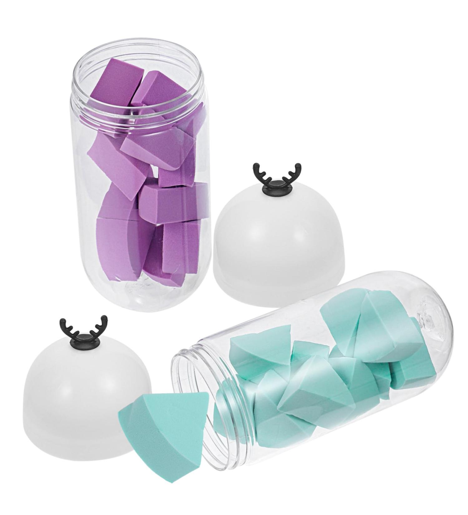 Didiseaon 2 Capsule Bottle Beauty Egg Wedge - Hydrophilic Polyurethane Makeup Remover for Flawless Skin | International Shipping Available - Buy Online on GoSupps.com