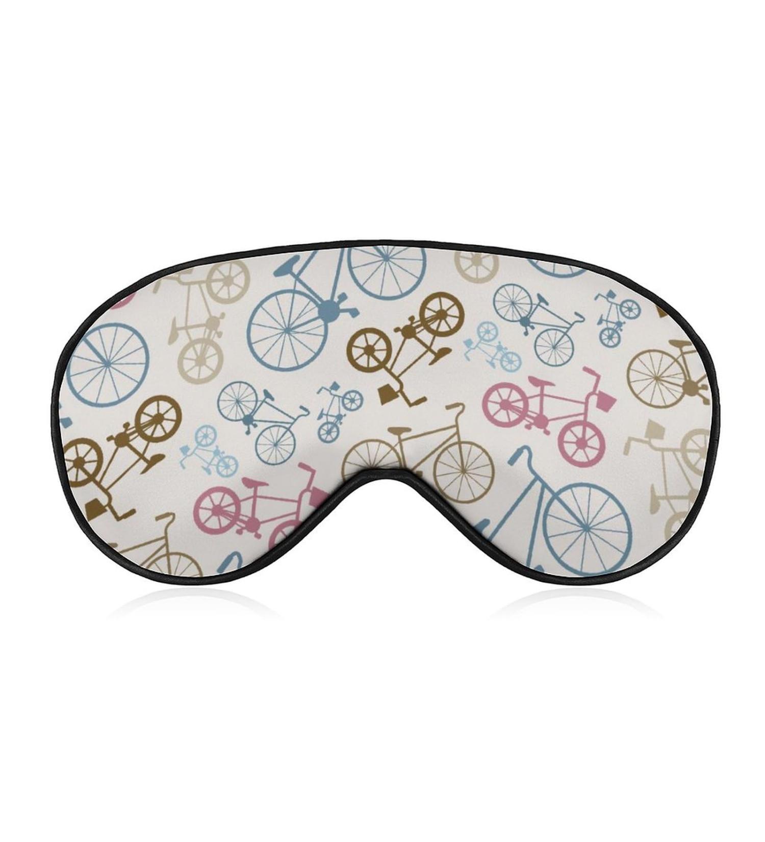 Vector Bicycle Pattern Sleep Mask | Adjustable Strap | Blocks Light | For Men & Women - Buy Online on GoSupps.com
